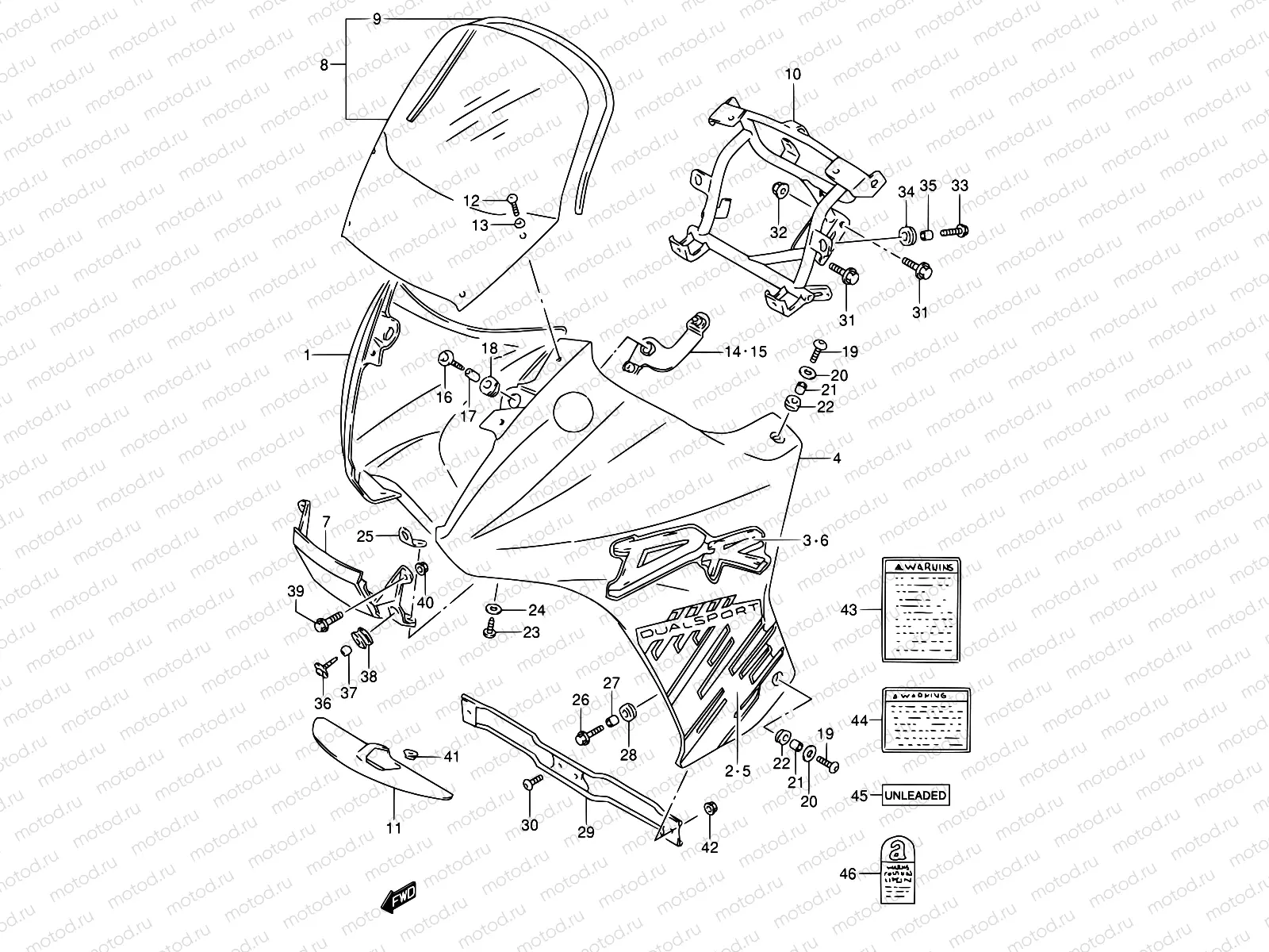 42B - COWLING - LABEL (MODEL P)