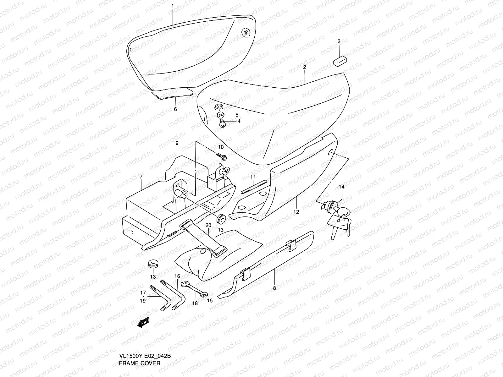 42B - FRAME COVER (MODEL K2/K3)
