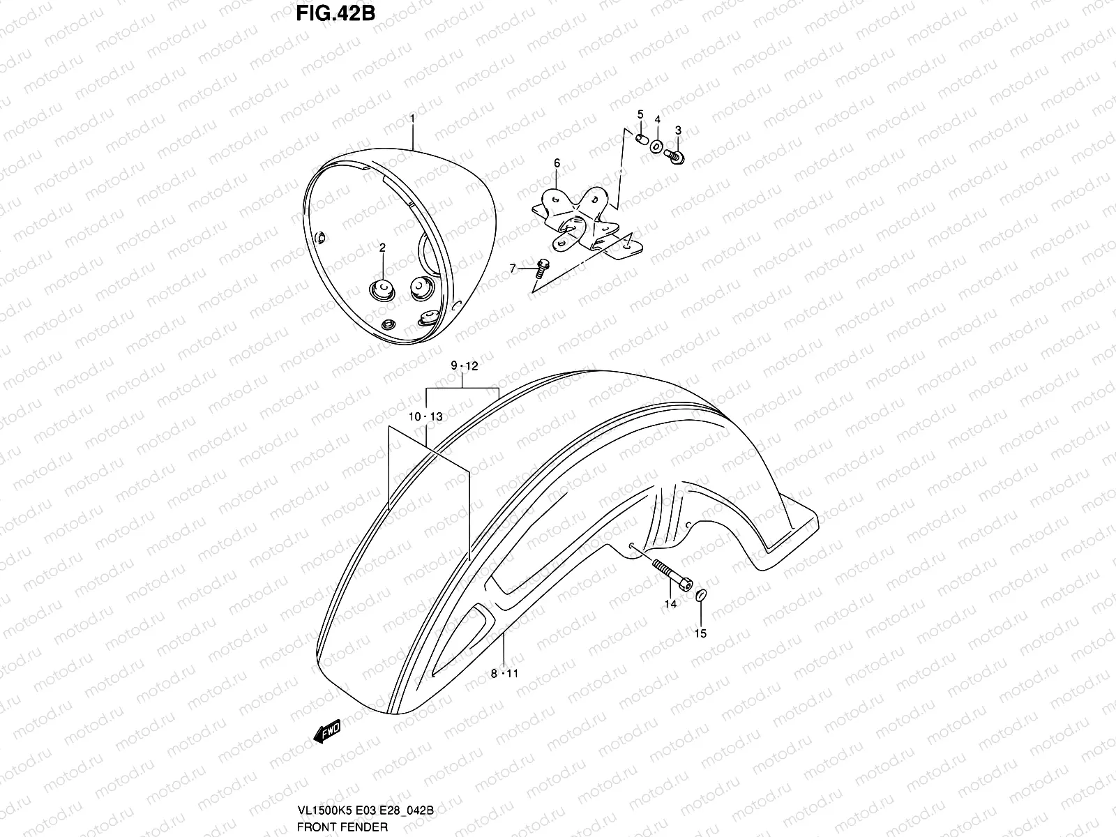 42B - FRONT FENDER (MODEL K8)