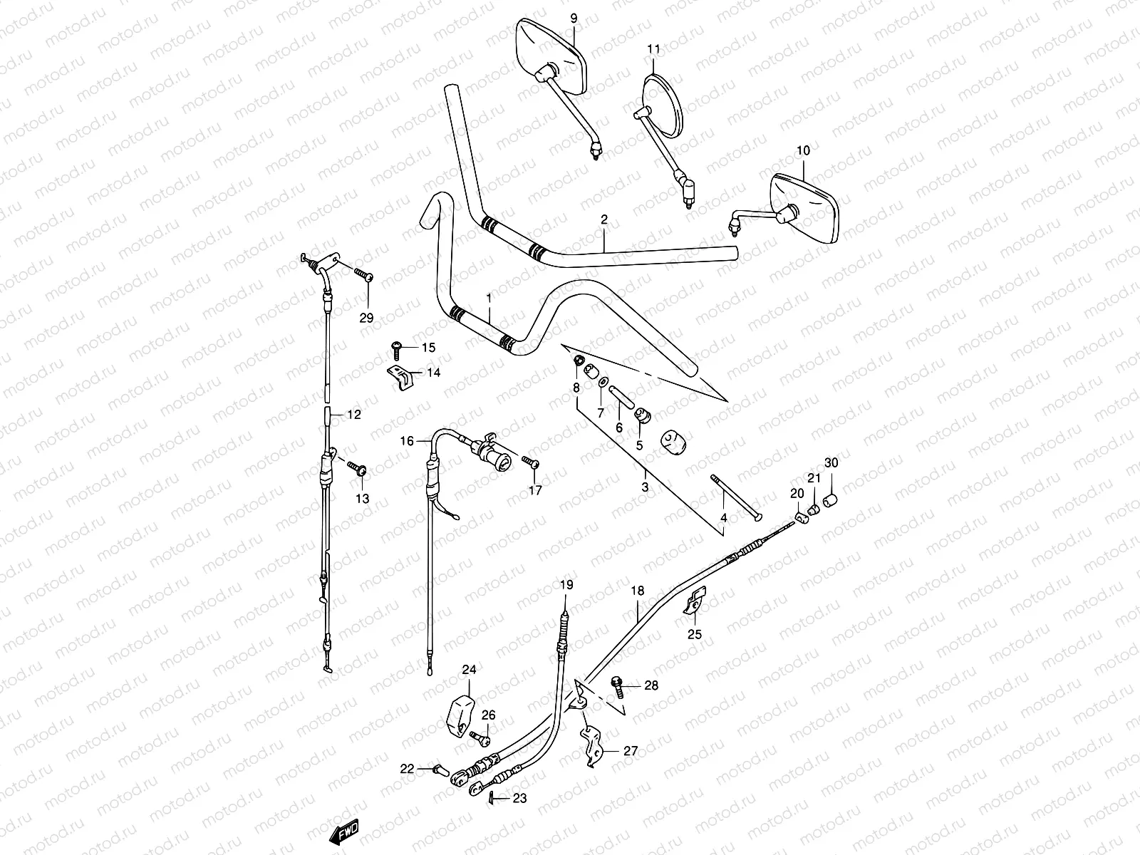 42B - HANDLEBAR (MODEL V)