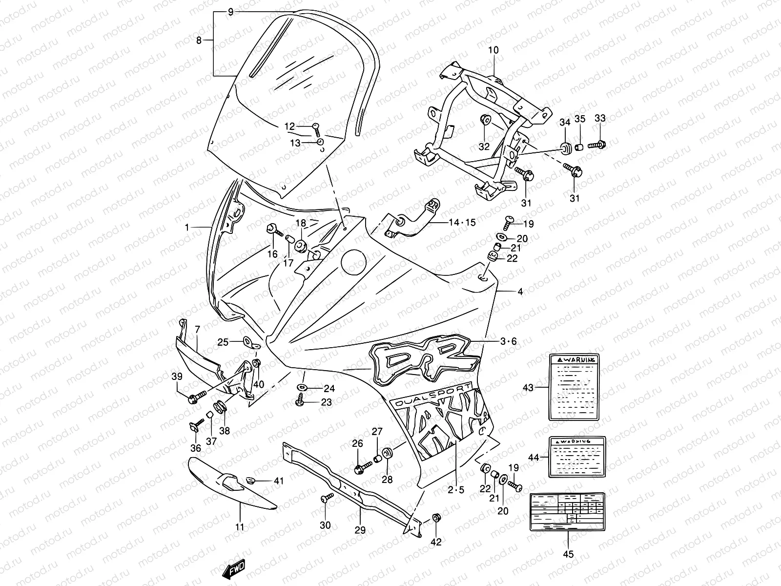 42D - COWLING - LABEL (MODEL S)