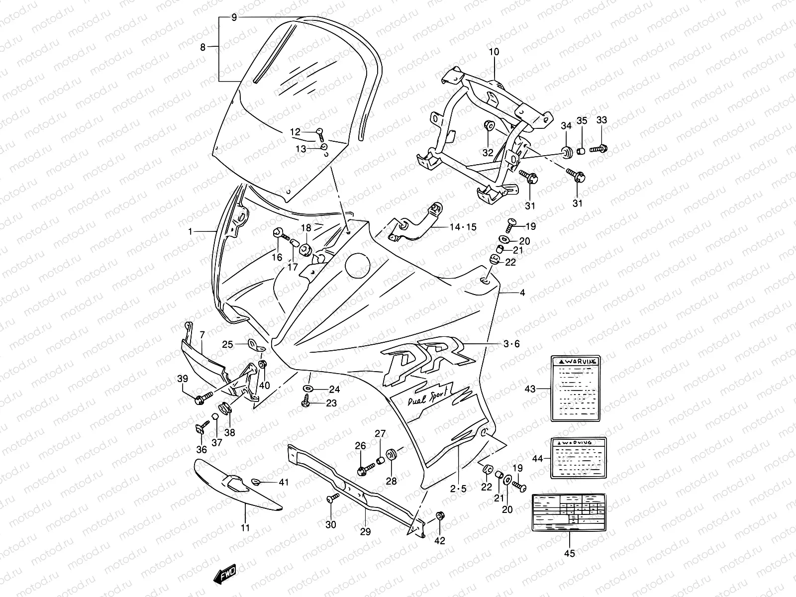 42E - COWLING - LABEL (MODEL T)