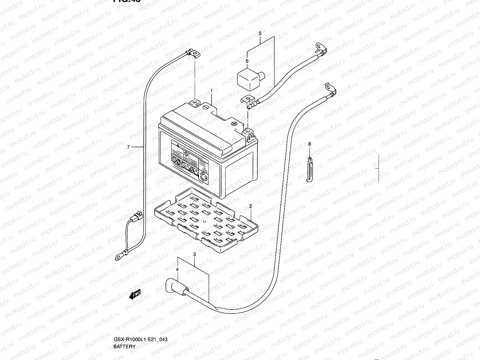 43 - BATTERY (GSX-R1000L1 E51)