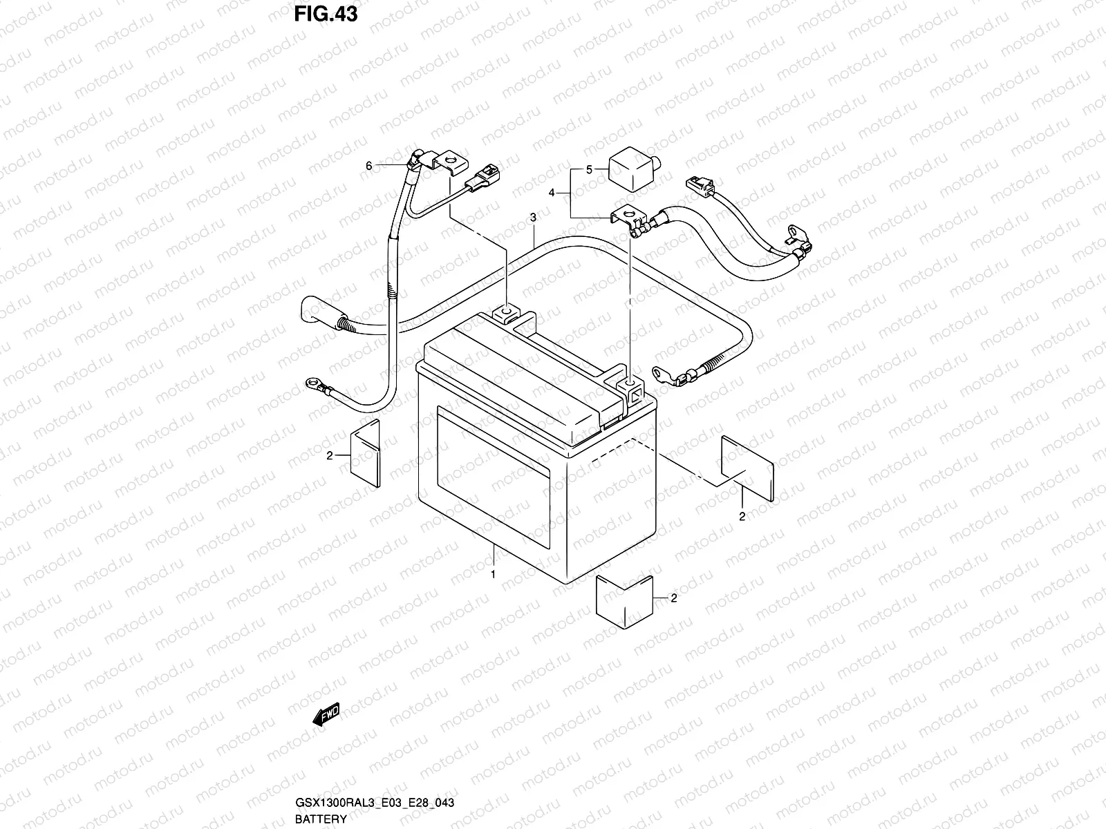43 - BATTERY (GSX1300RAL3 E33)