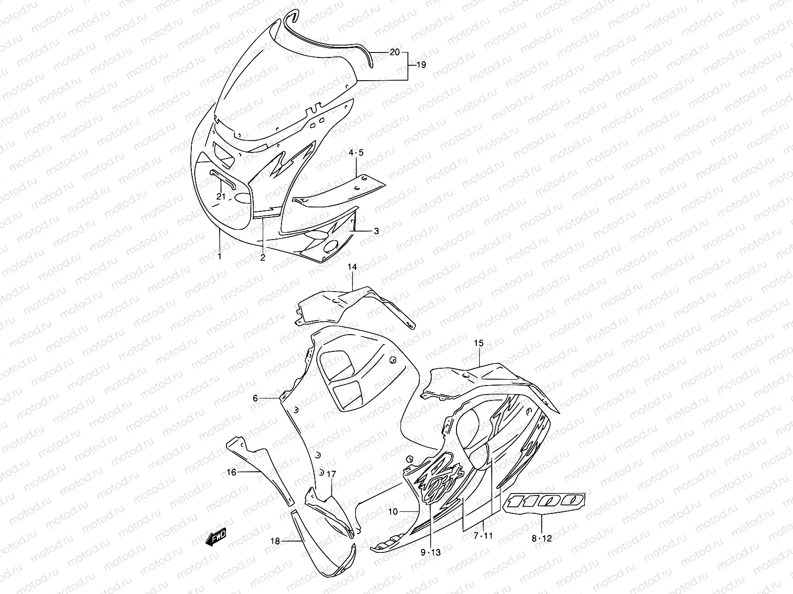 43 - COWLING BODY (MODEL P M18)