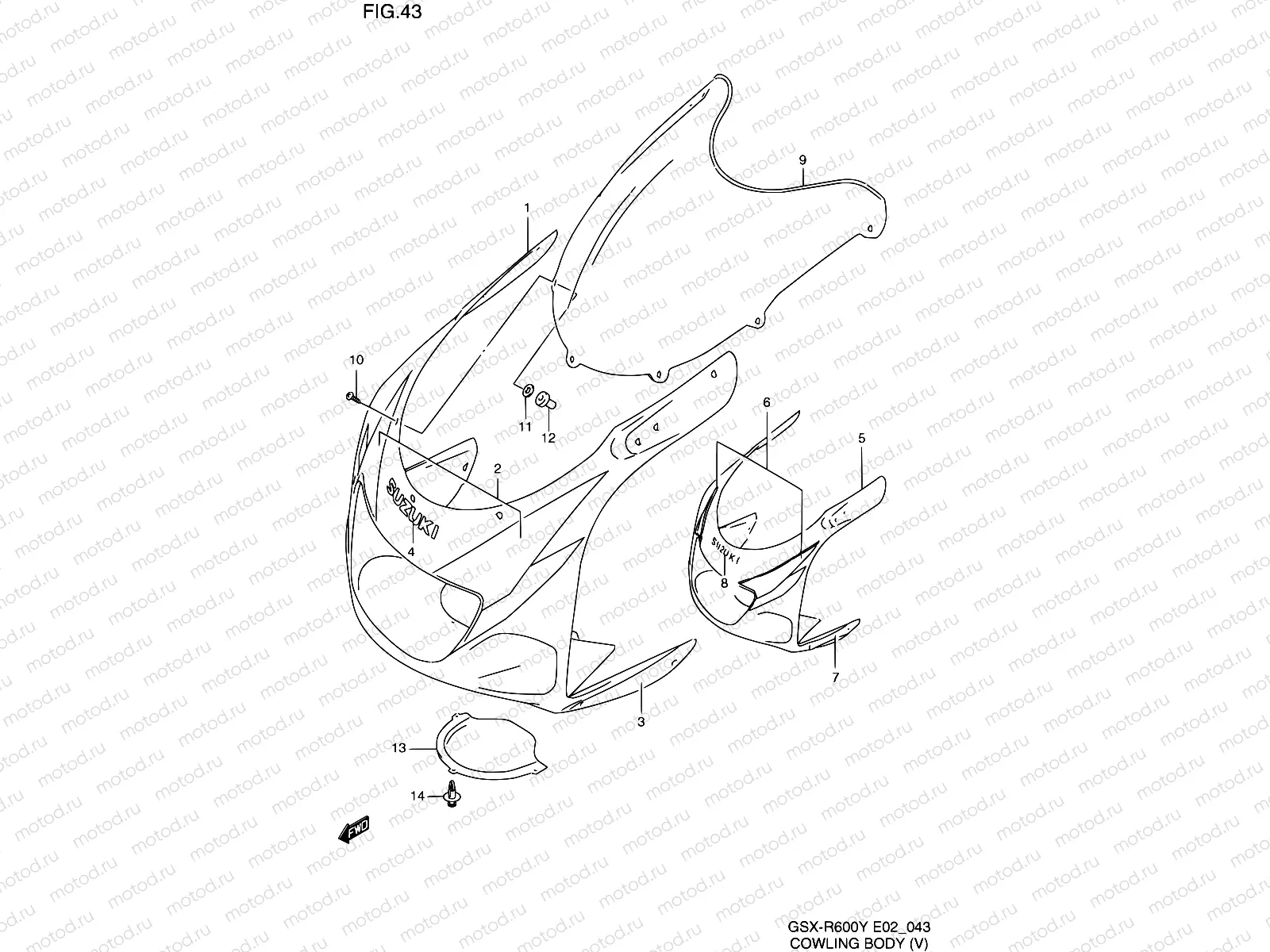 43 - COWLING BODY (MODEL V)