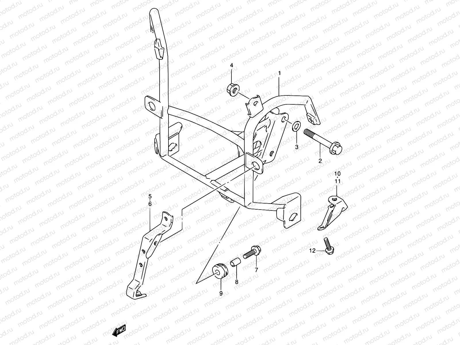 43 - COWLING BRACE (GSF600ST/SUT/SV/SUV/SW/SUW/SX/SUX)