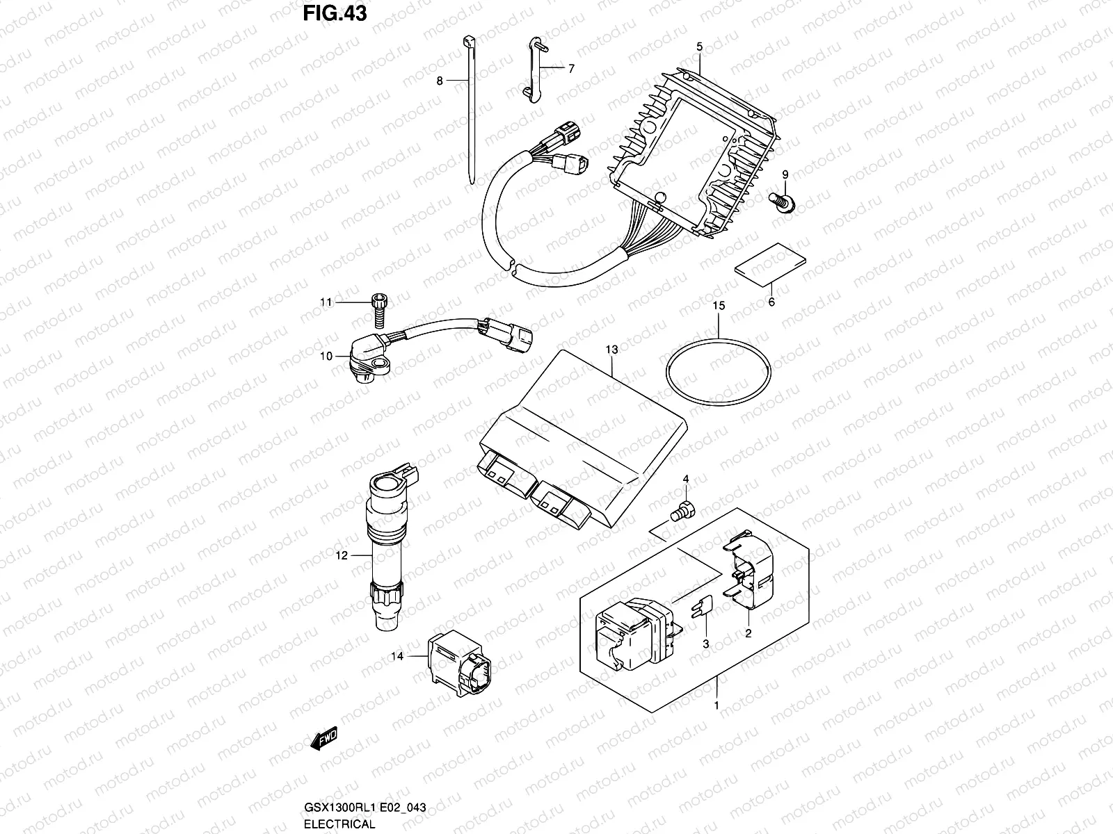 43 - ELECTRICAL (GSX1300RUFL1 E19)