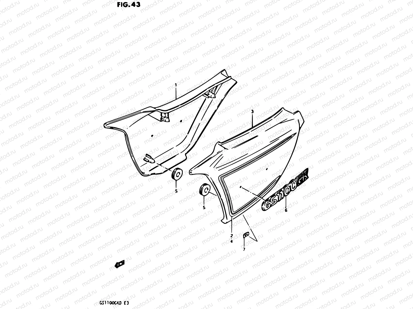 43 - FRAME COVER (GS1100GKZ)