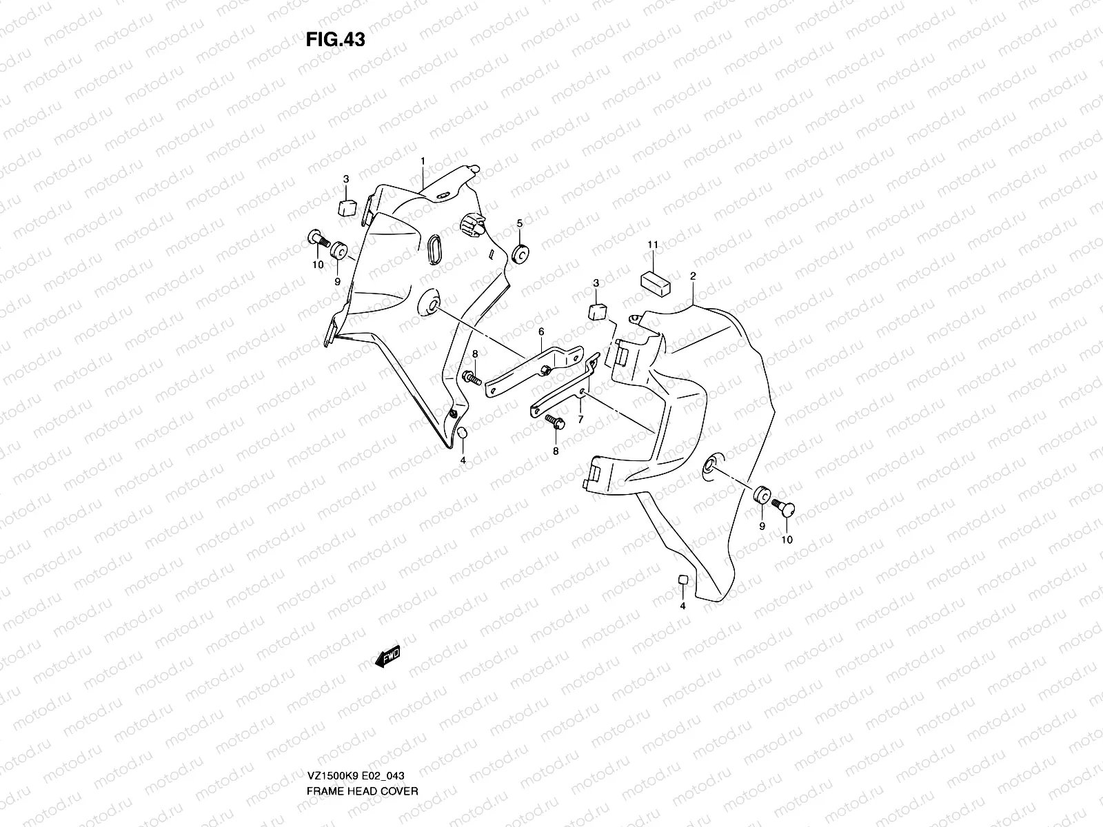 43 - FRAME HEAD COVER