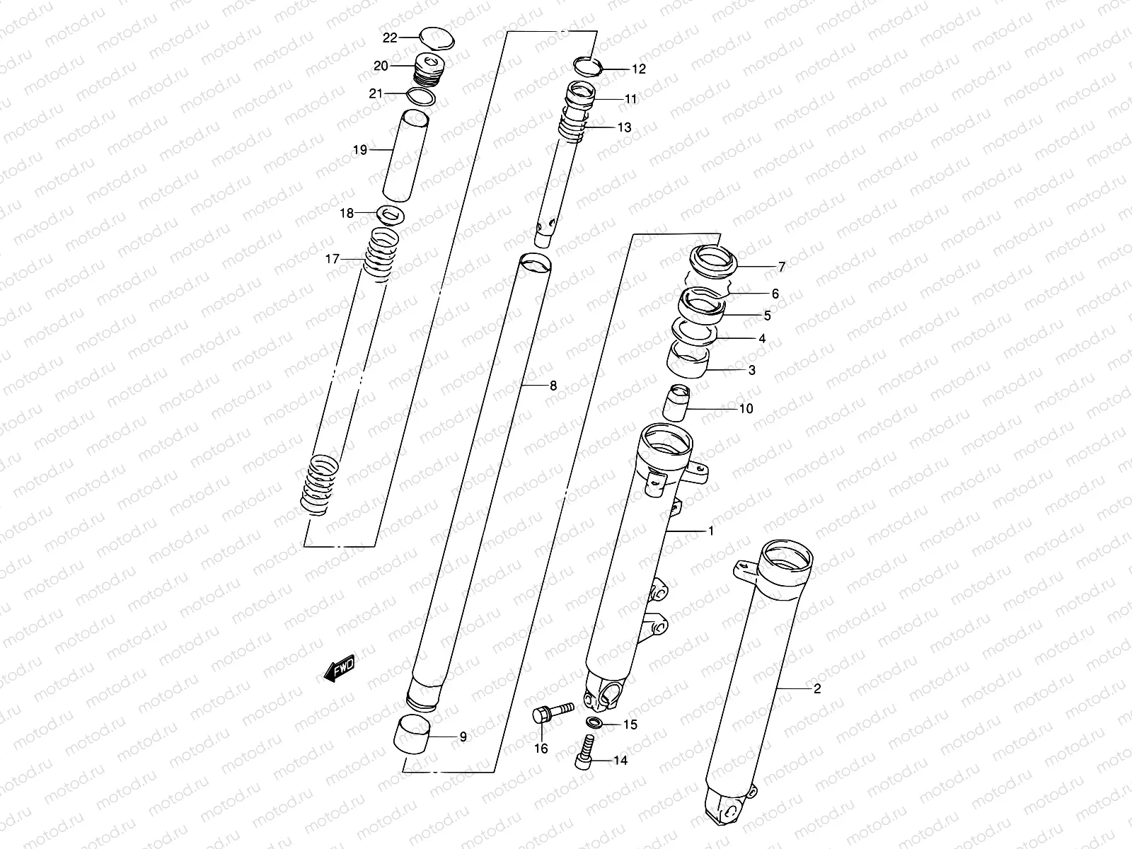 43 - FRONT DAMPER (MODEL K/L/M)