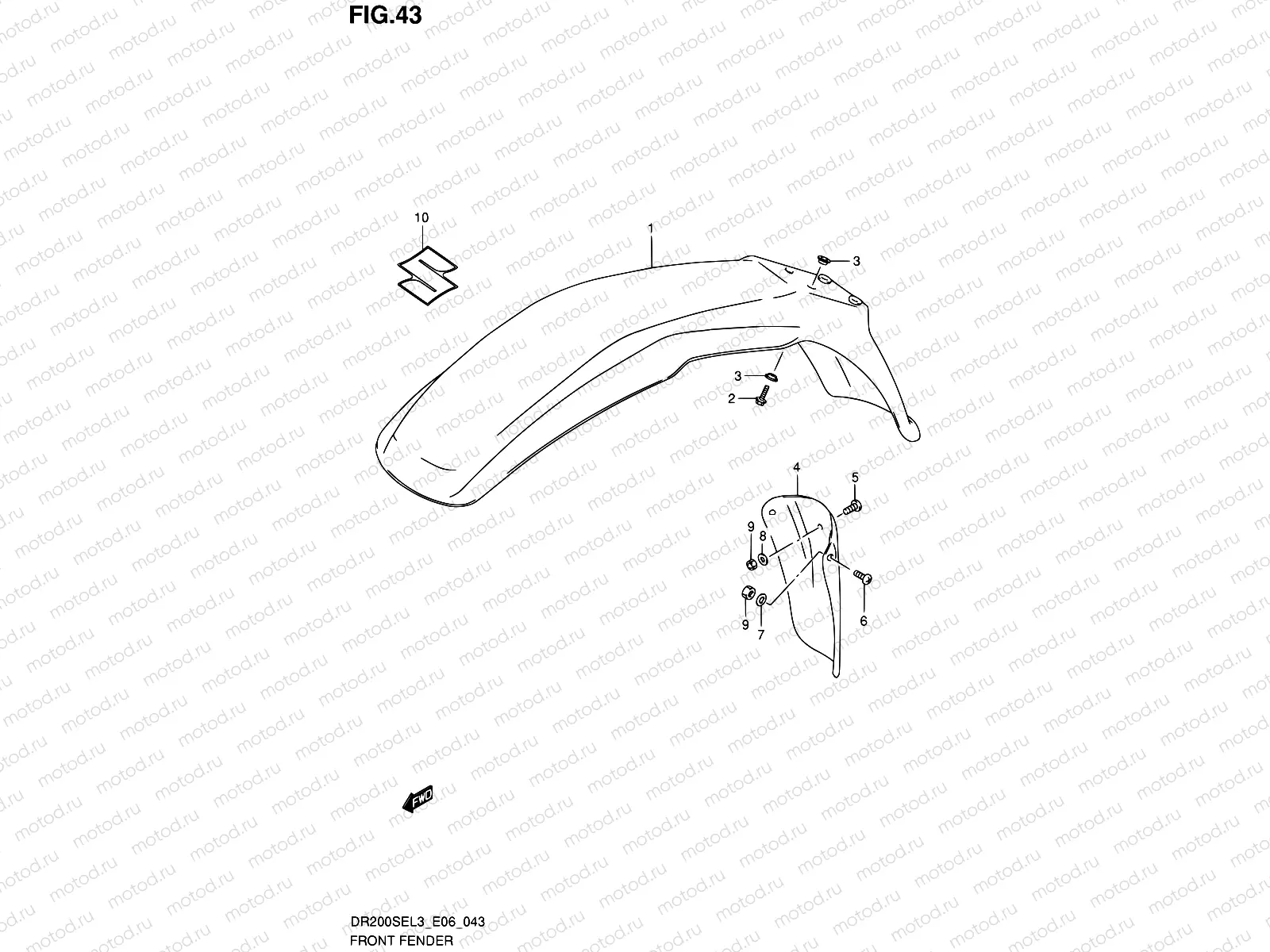 43 - FRONT FENDER