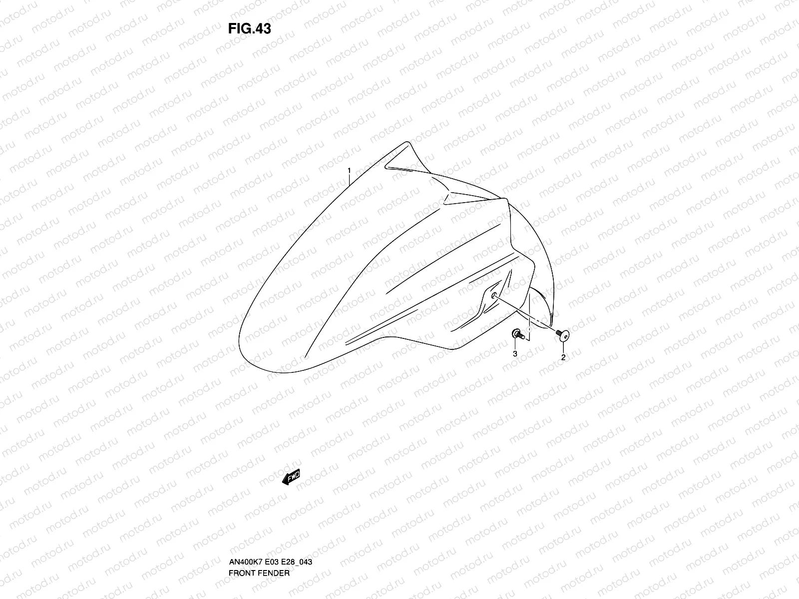 43 - FRONT FENDER (MODEL K7/K8)