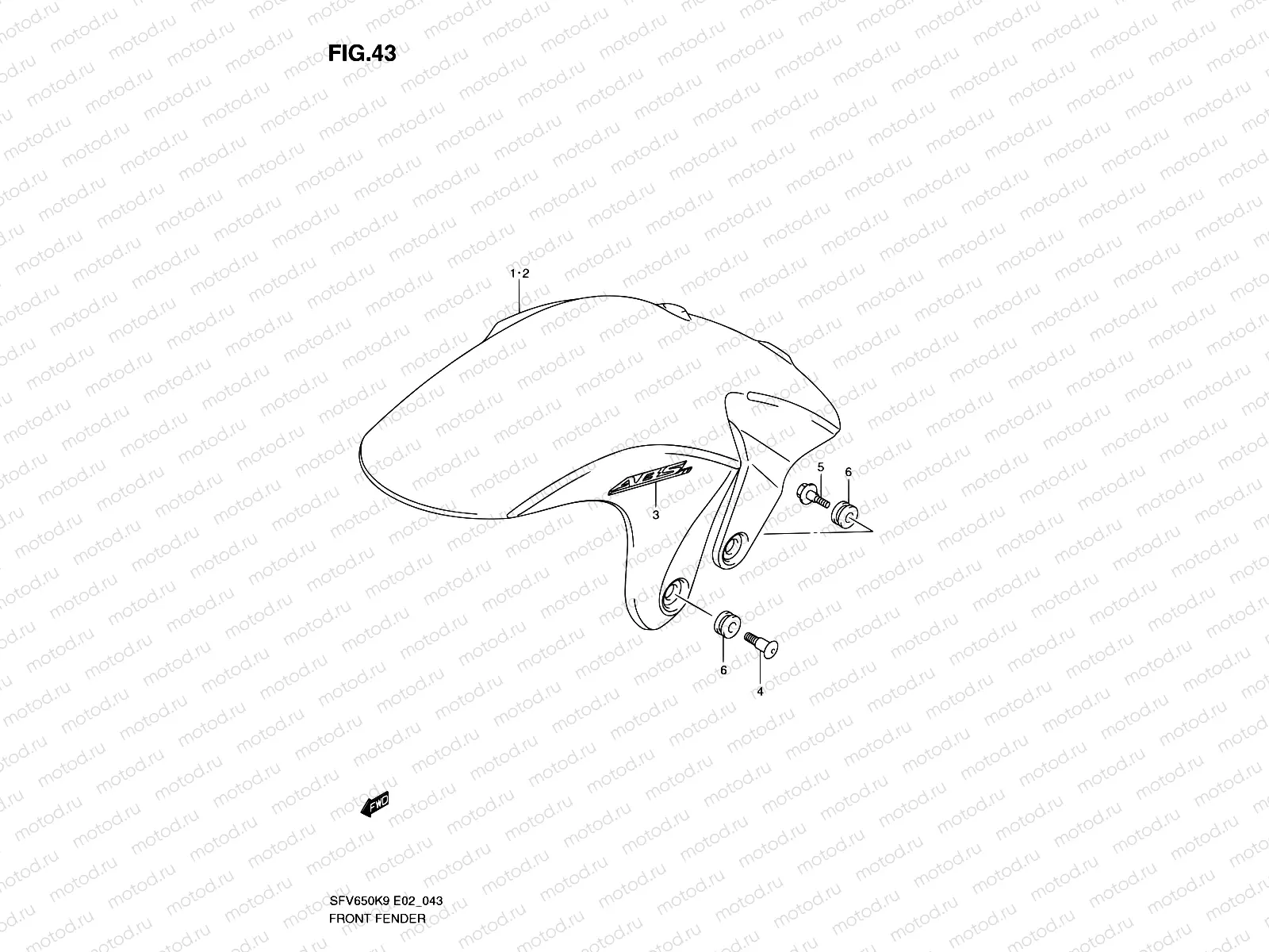43 - FRONT FENDER (MODEL K9)