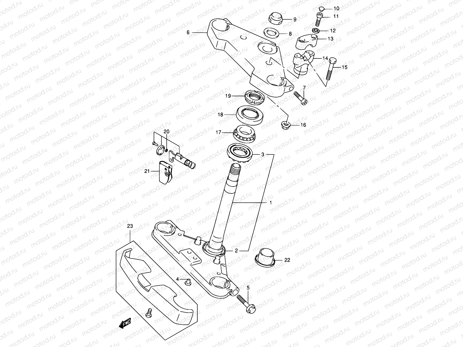 43 - FRONT FORK BRACKET (MODEL Y/K1)
