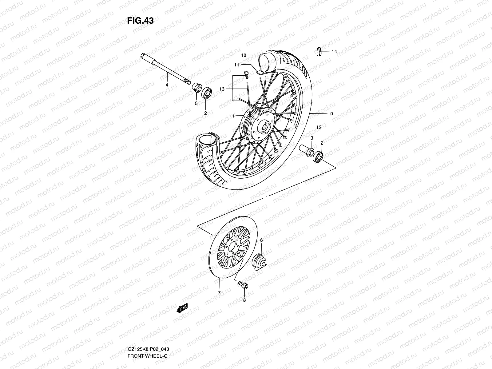 43 - FRONT WHEEL