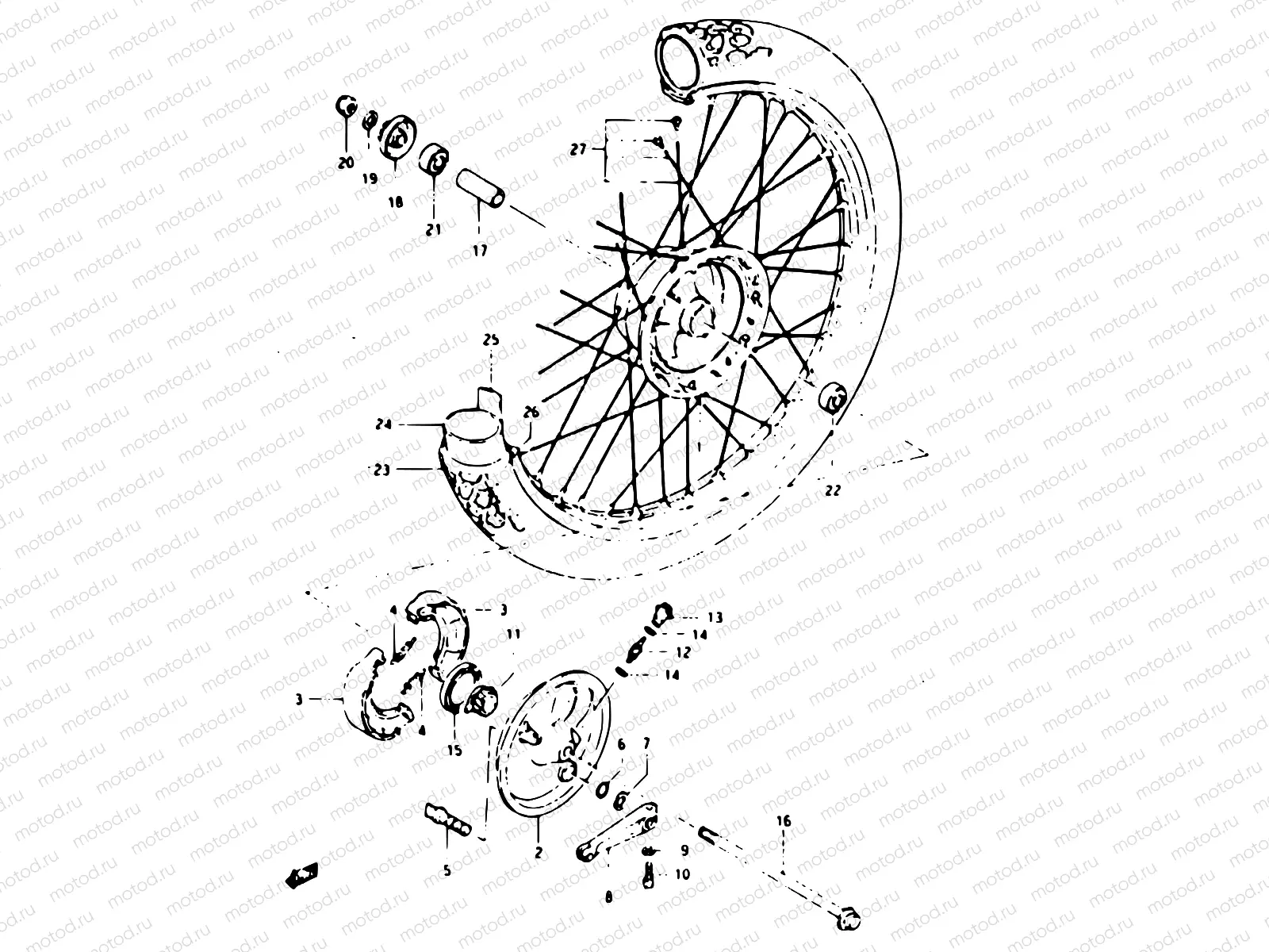 43 - FRONT WHEEL (MODEL E)