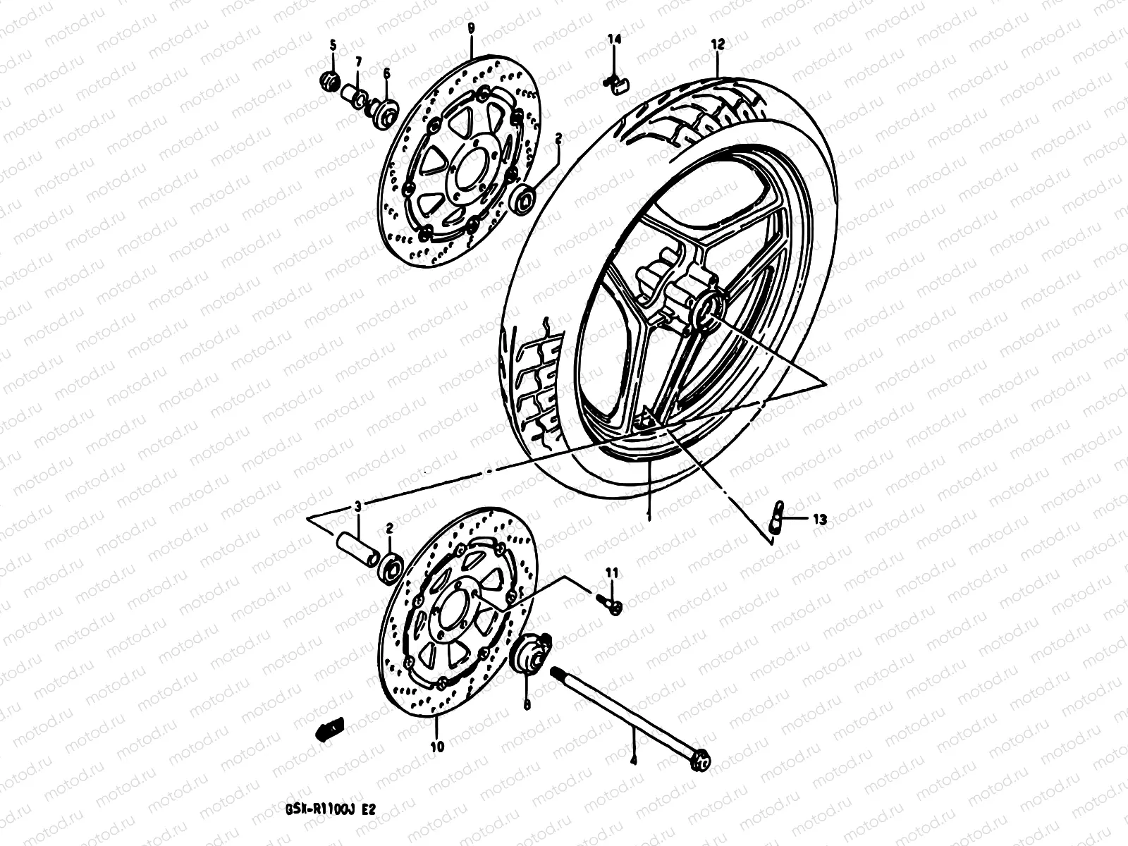 43 - FRONT WHEEL (MODEL G)