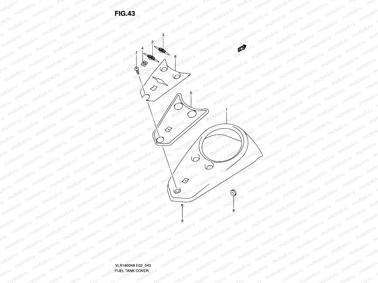 43 - FUEL TANK COVER