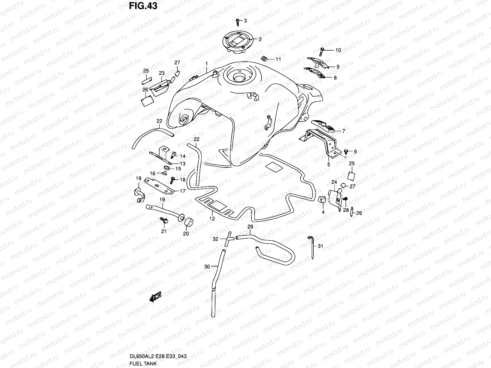 43 - FUEL TANK (DL650AL2 E33)