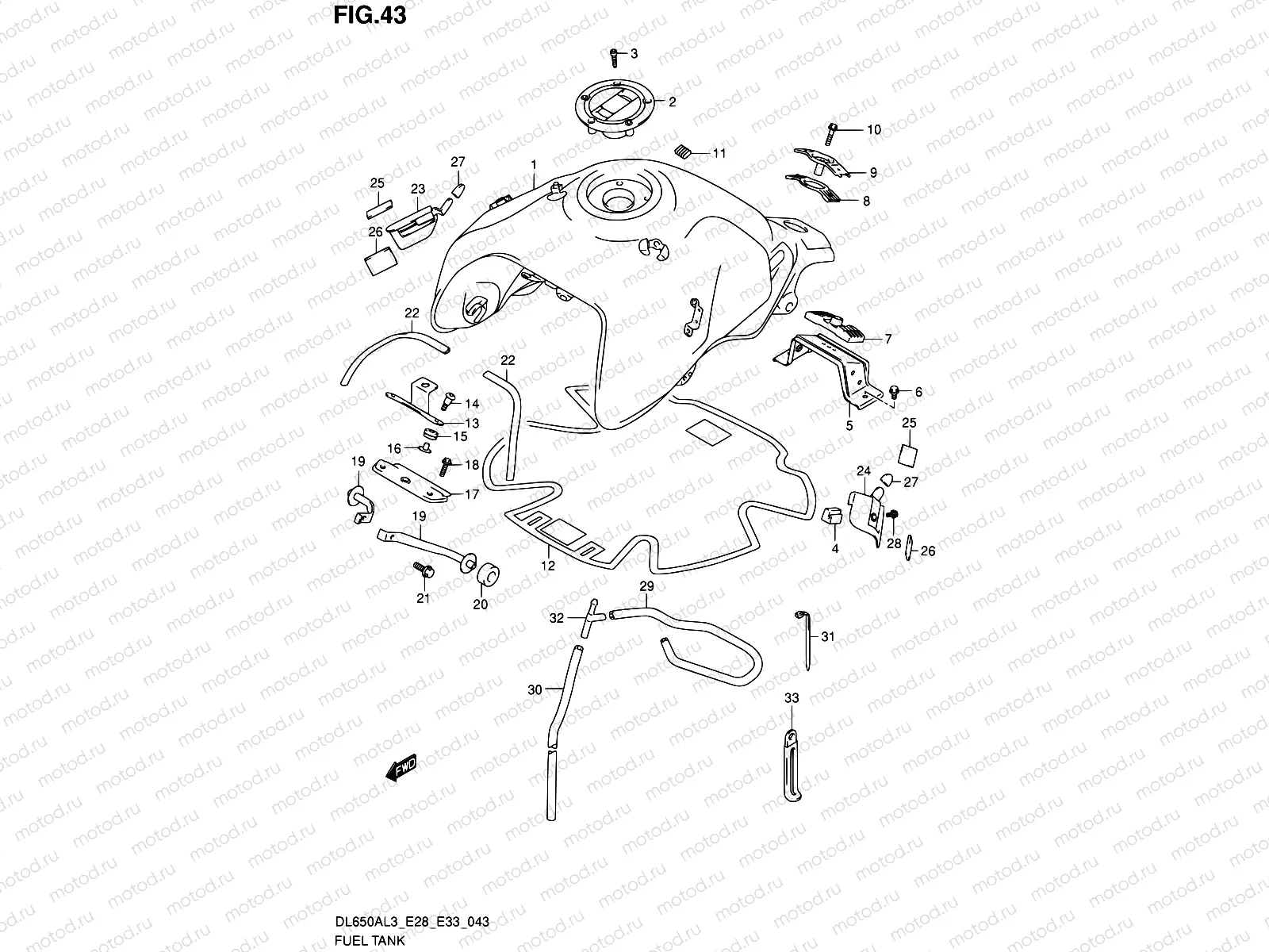 43 - FUEL TANK (DL650AL3 E33)