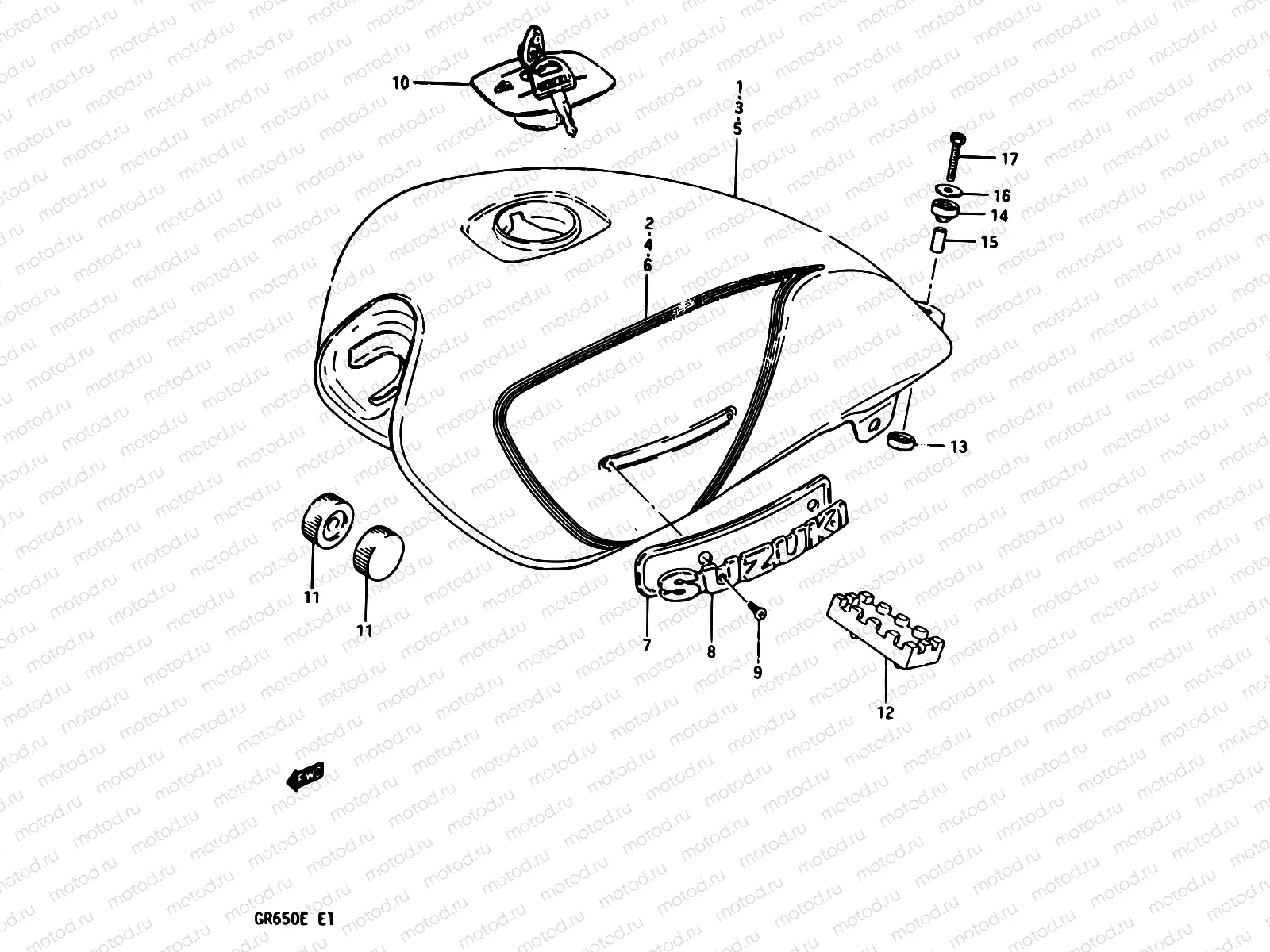 43 - FUEL TANK (GR650D)