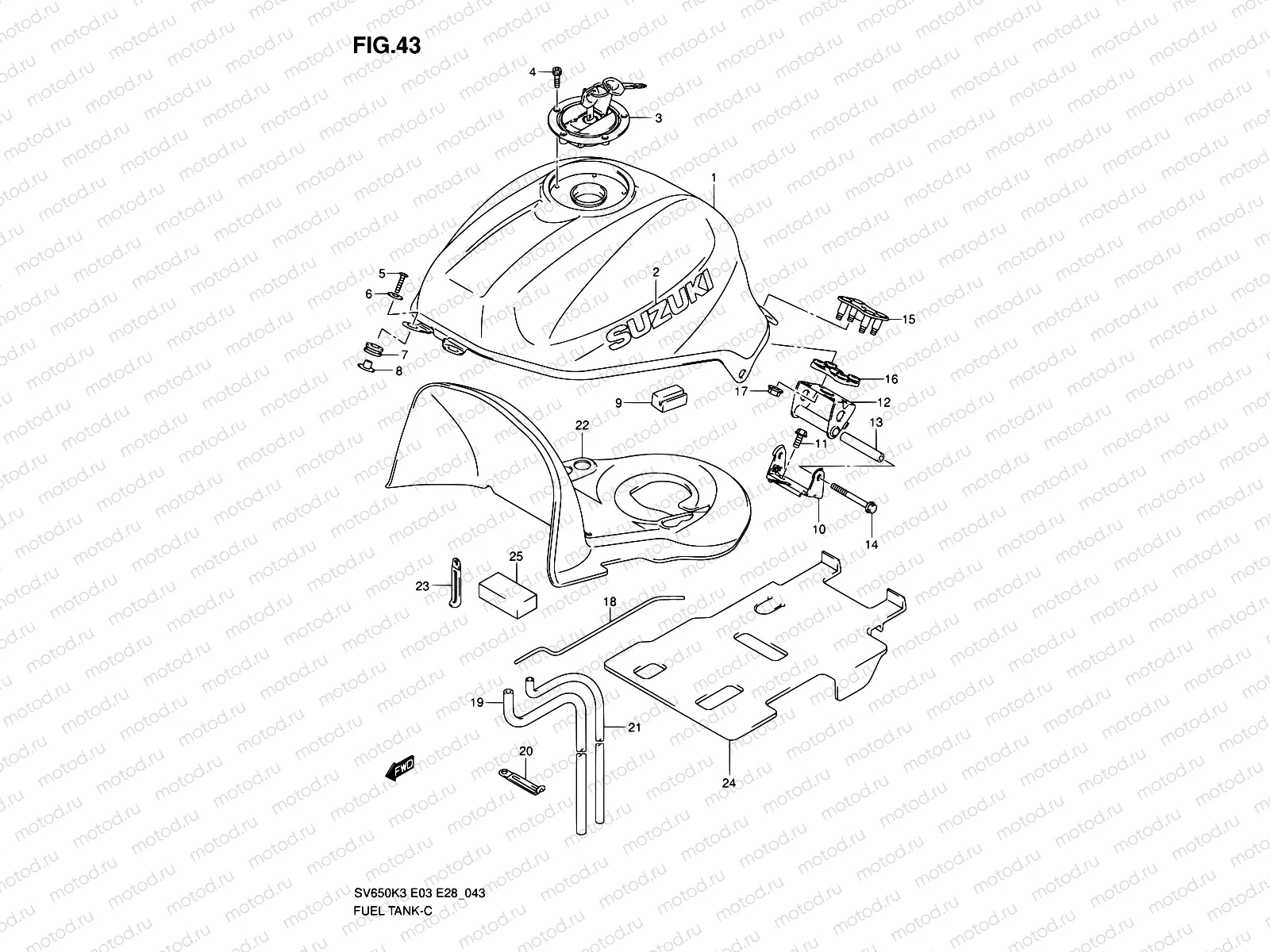 43 - FUEL TANK (MODEL K3)