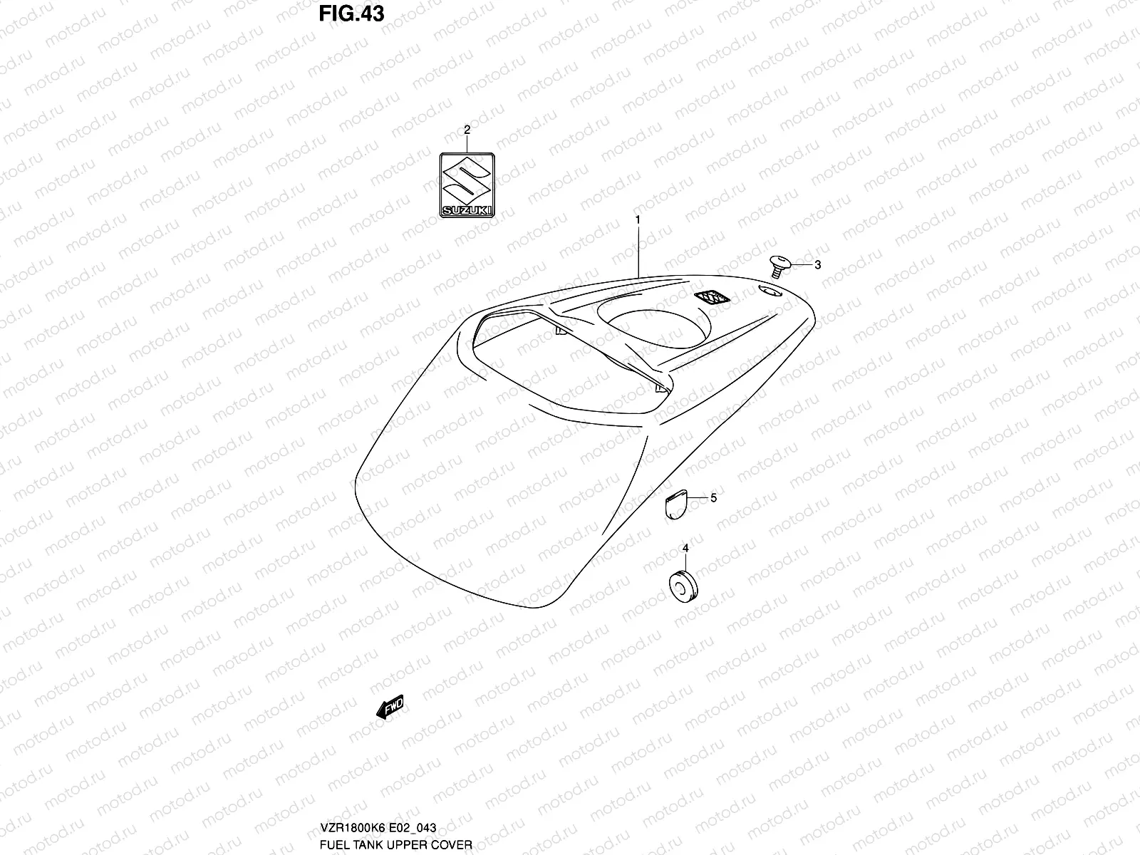 43 - FUEL TANK UPPER COVER
