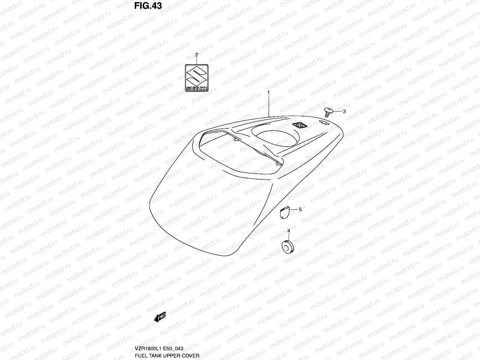 43 - FUEL TANK UPPER COVER