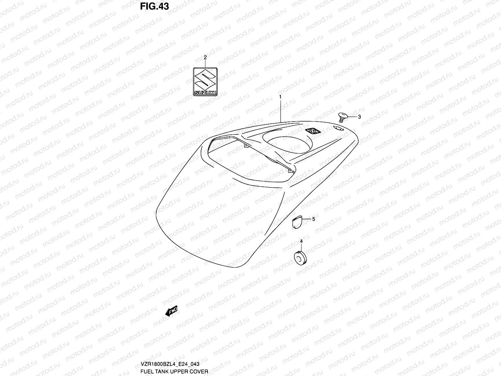 43 - FUEL TANK UPPER COVER