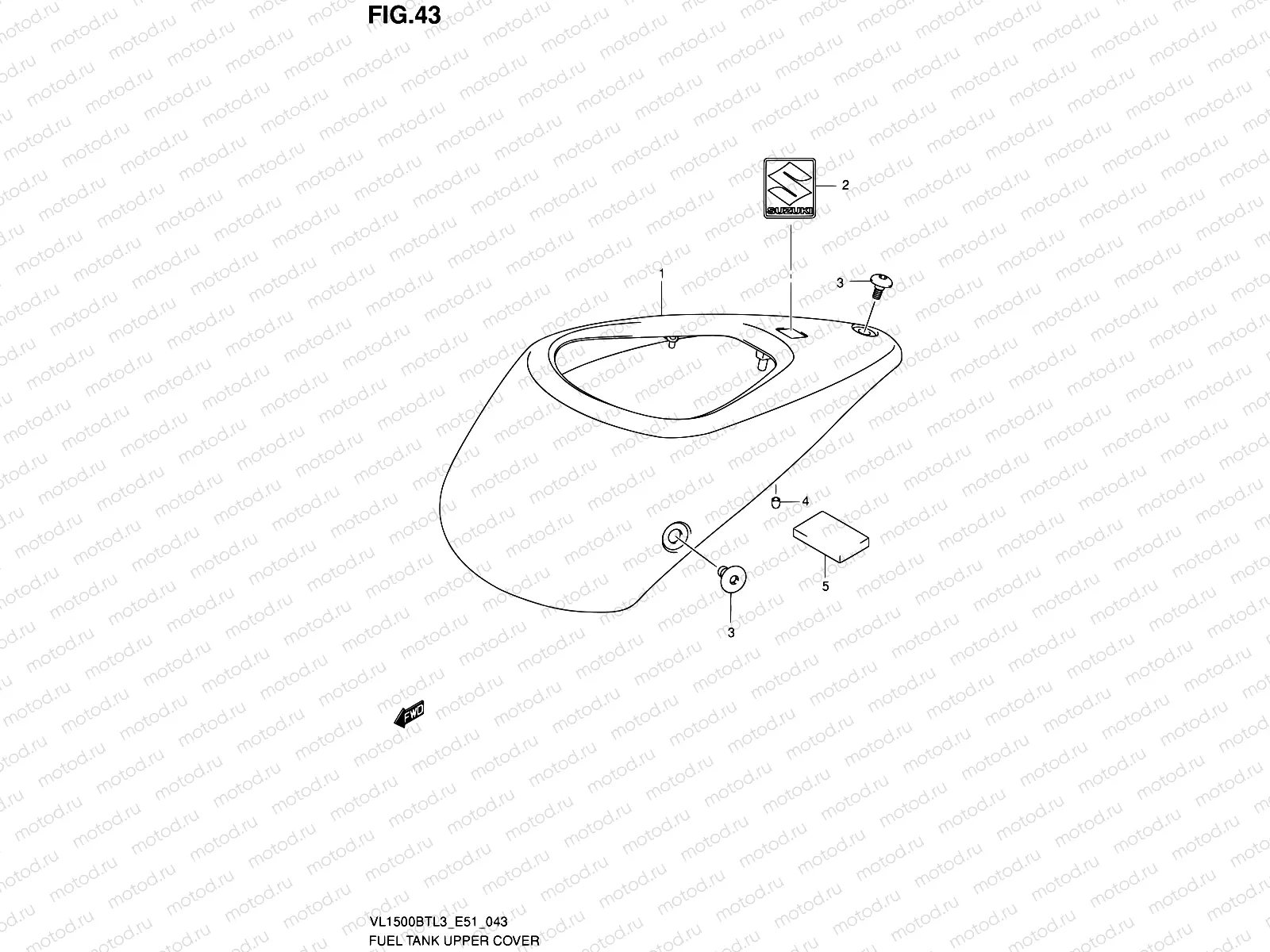 43 - FUEL TANK UPPER COVER