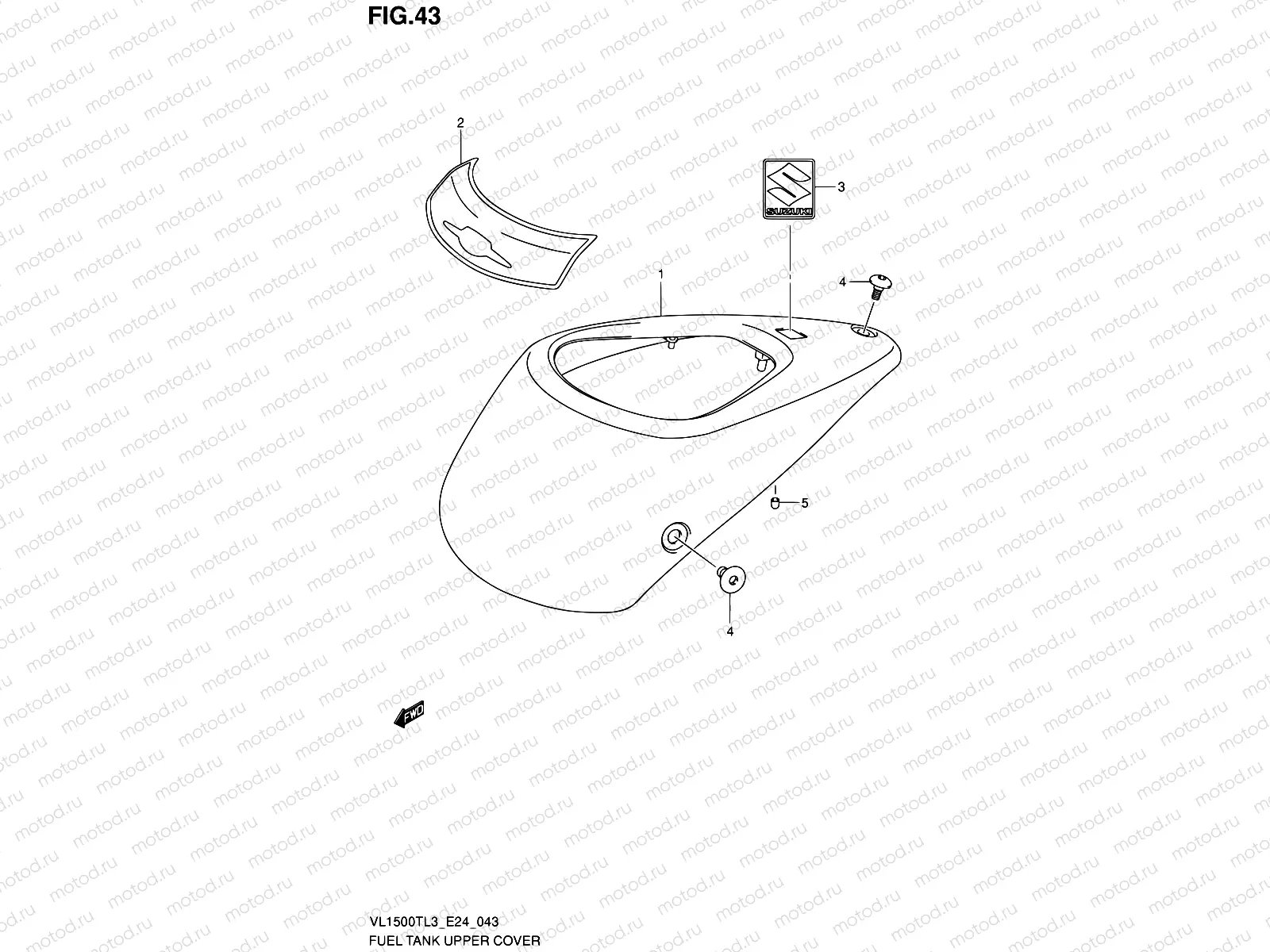 43 - FUEL TANK UPPER COVER