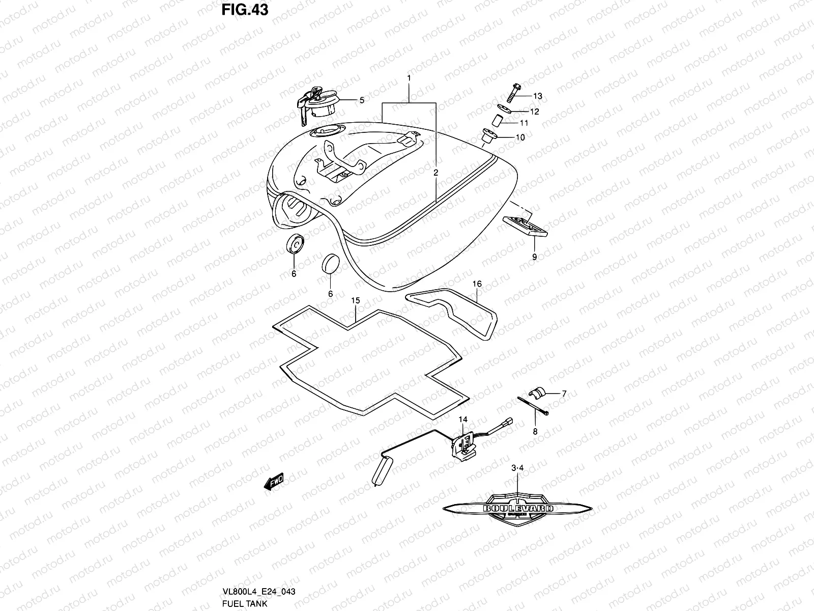 43 - FUEL TANK (VL800TL4 E24)