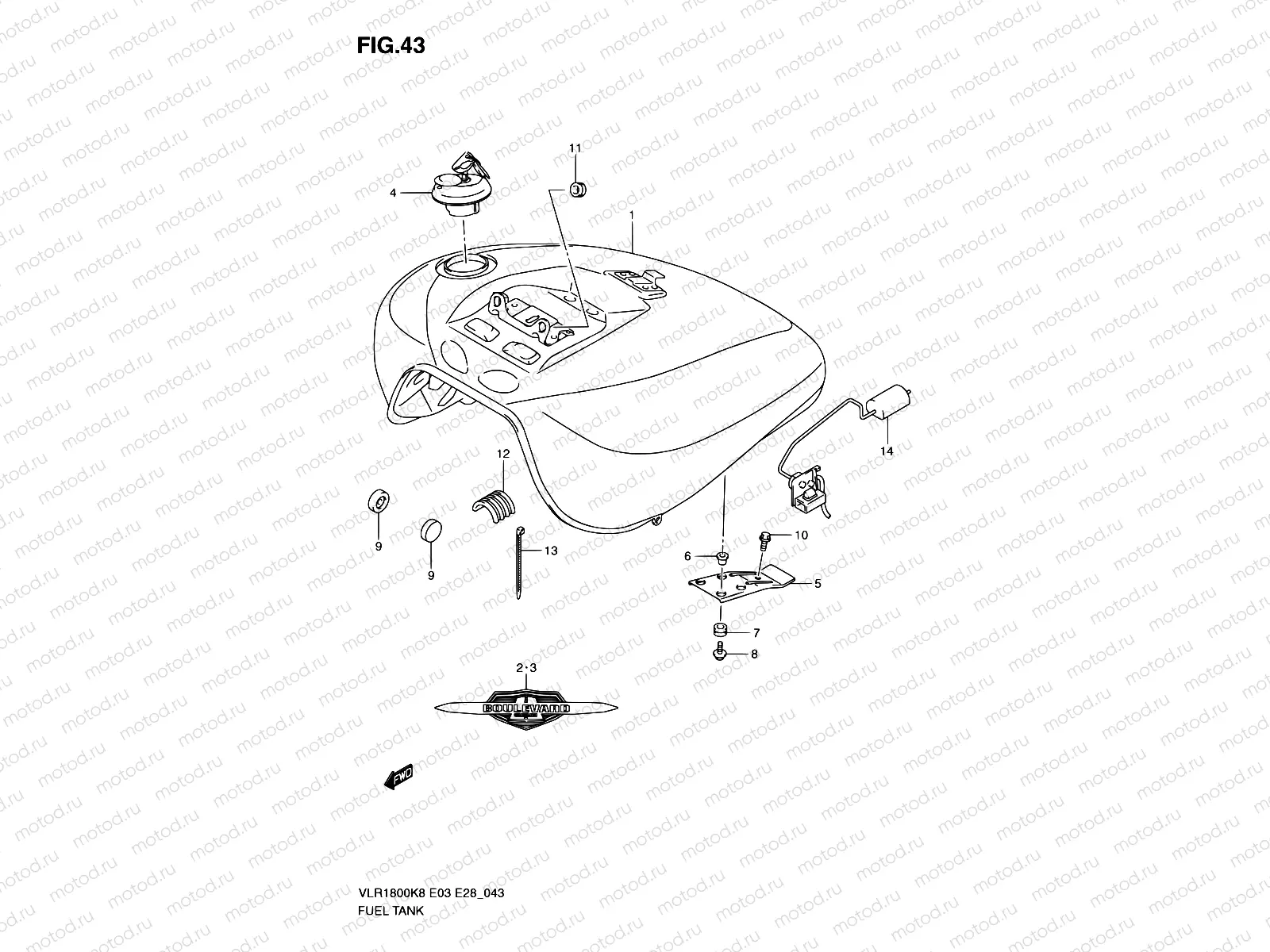 43 - FUEL TANK (VLR1800K8/K9)