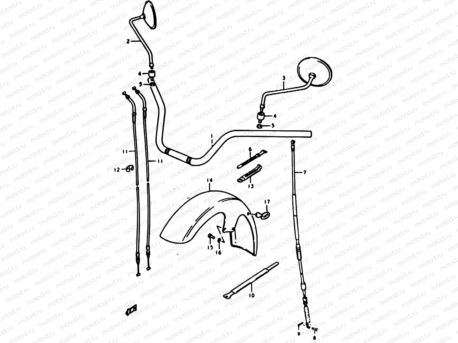 43 - HANDLEBAR - FRONT FENDER