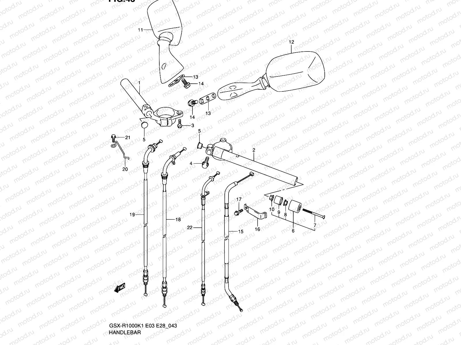 43 - HANDLEBAR (GSX-R1000K1)