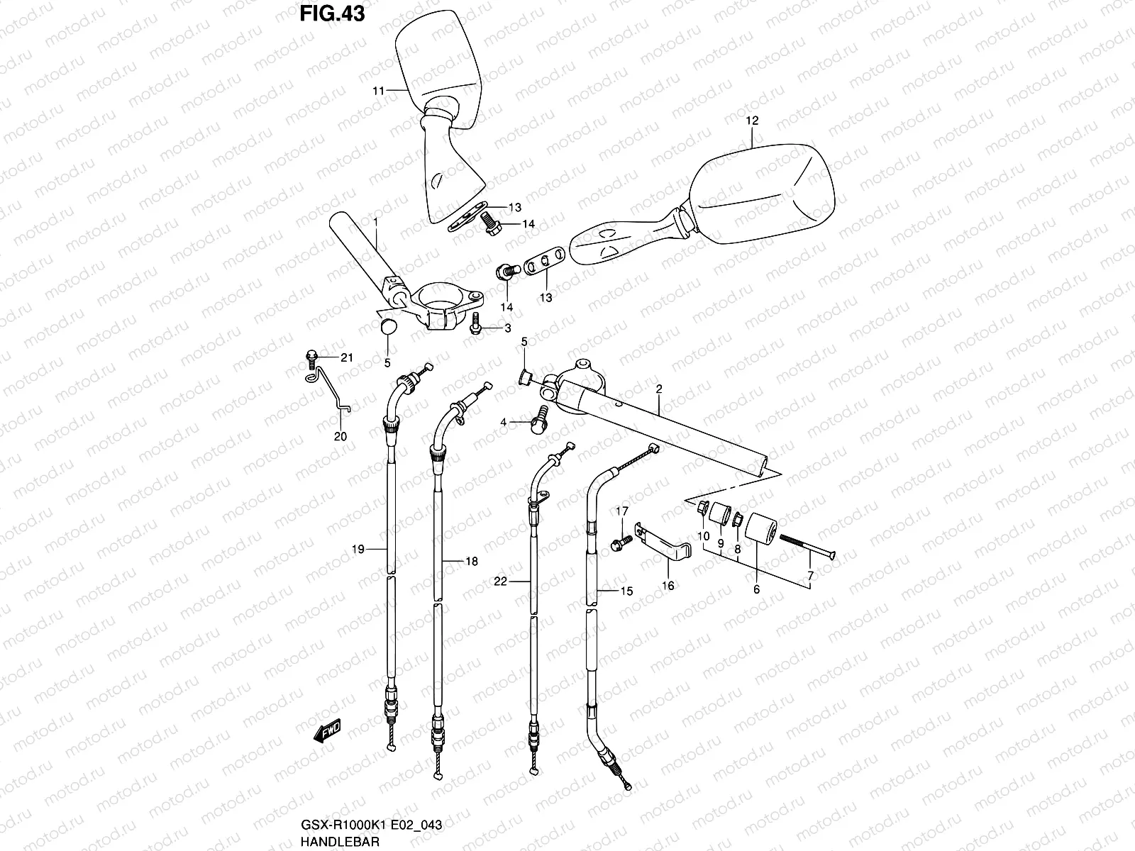 43 - HANDLEBAR (GSX-R1000K1)