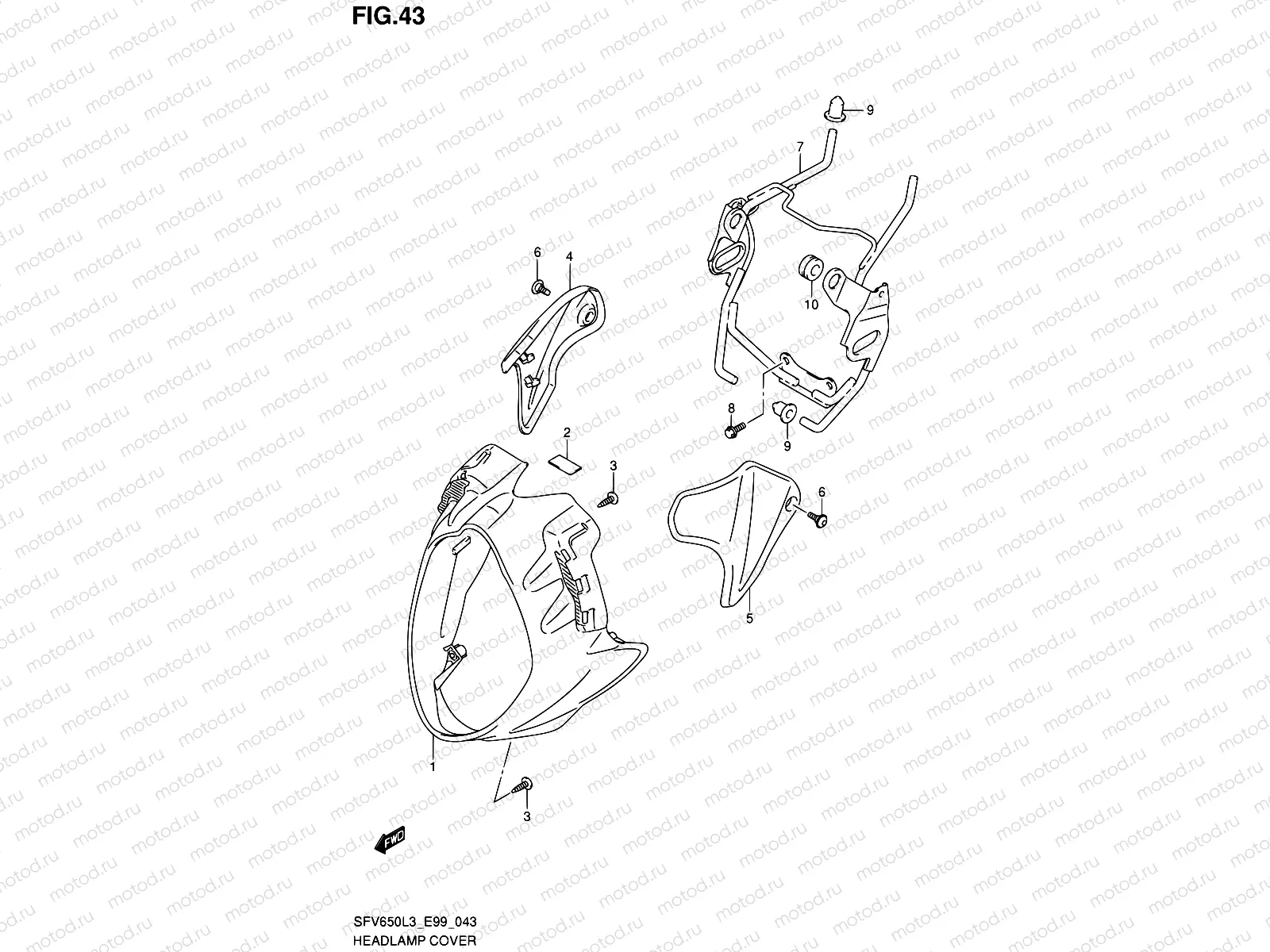 43 - HEADLAMP COVER