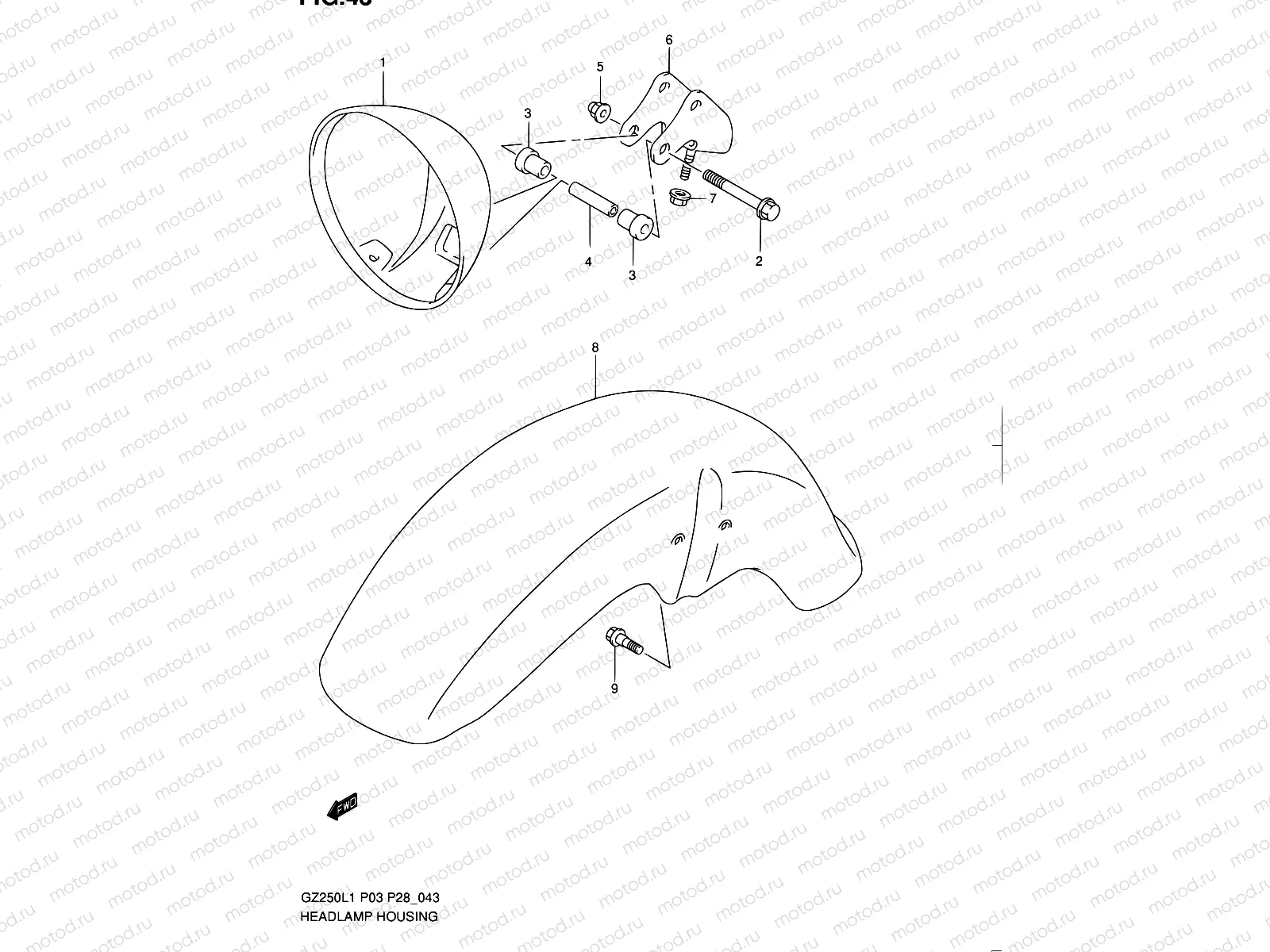 43 - HEADLAMP HOUSING