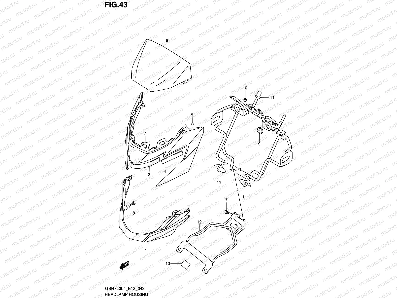 43 - HEADLAMP HOUSING