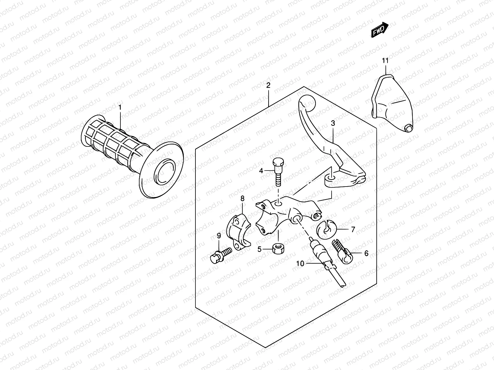 43 - LEFT HANDLE LEVER (DR-Z400EY/EK1/EK2/EK3/EK4)
