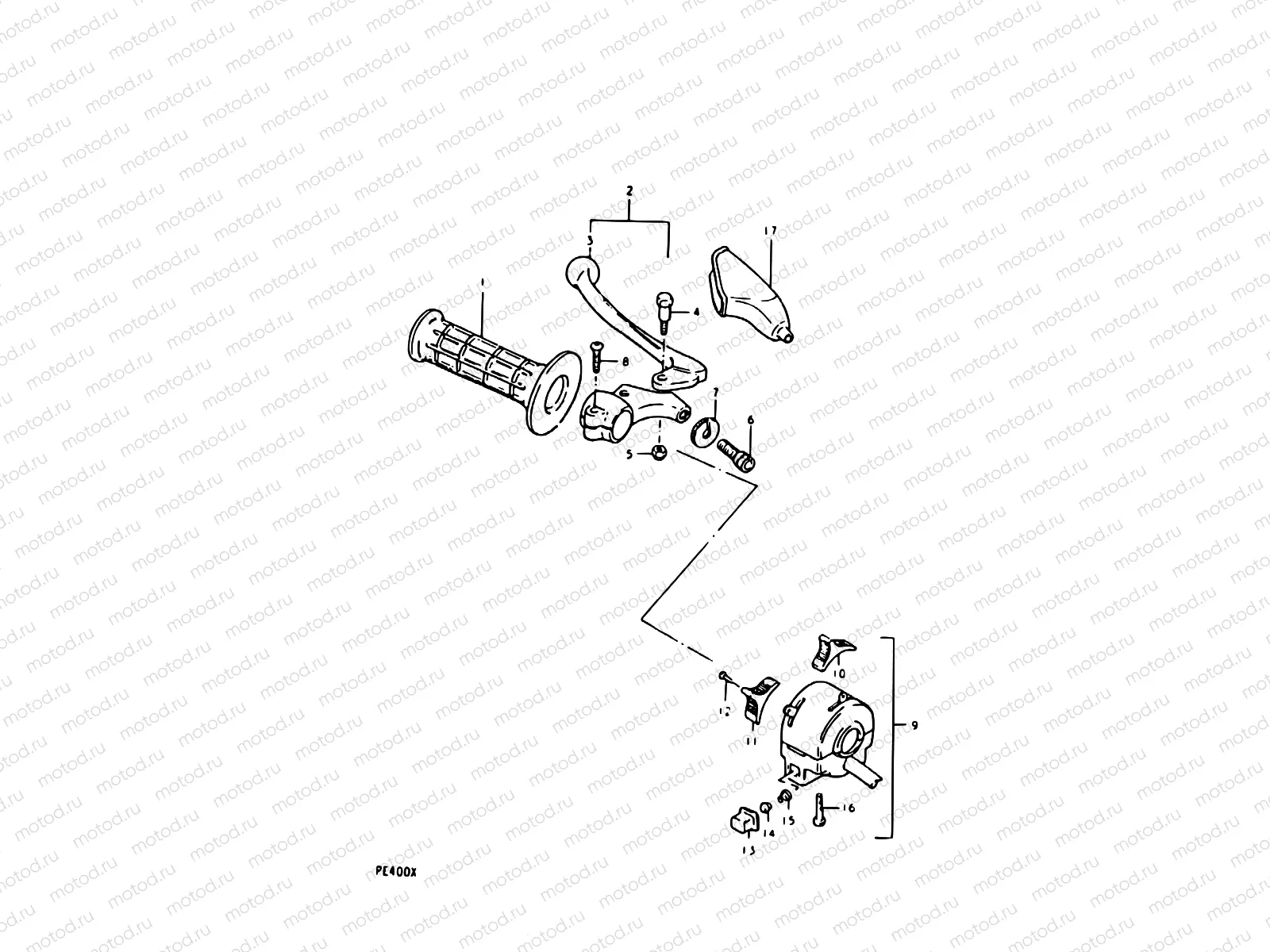 43 - LH HANDLE GRIP (PE400TE2)