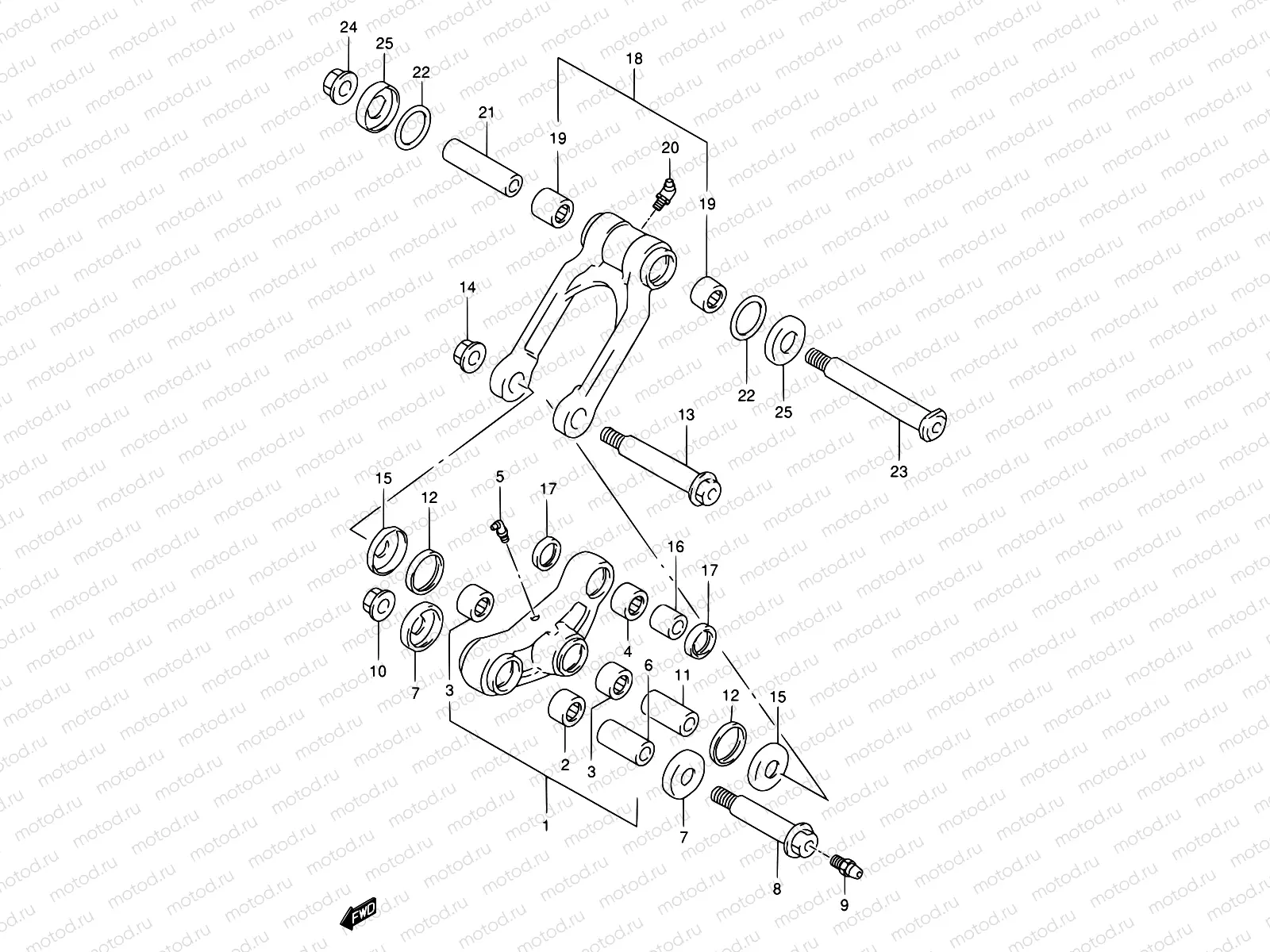 43 - REAR CUSHION LEVER (MODEL W)
