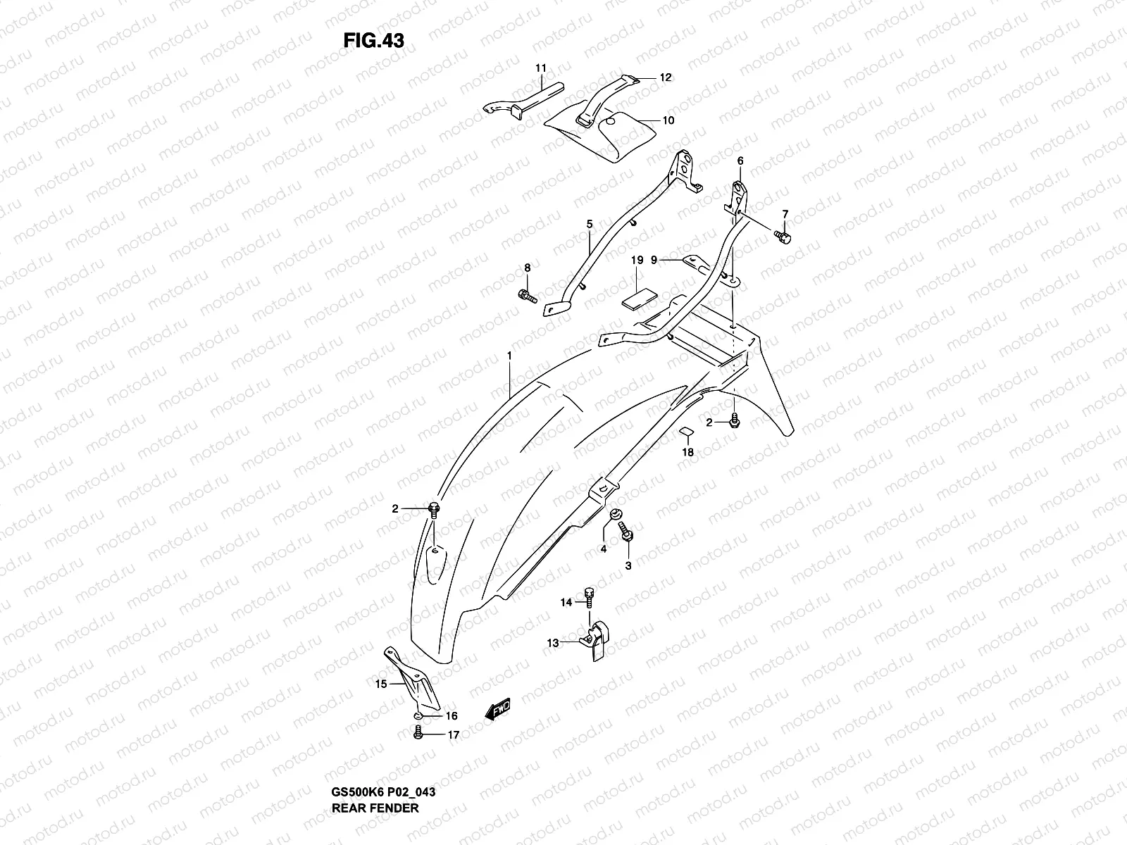 43 - REAR FENDER