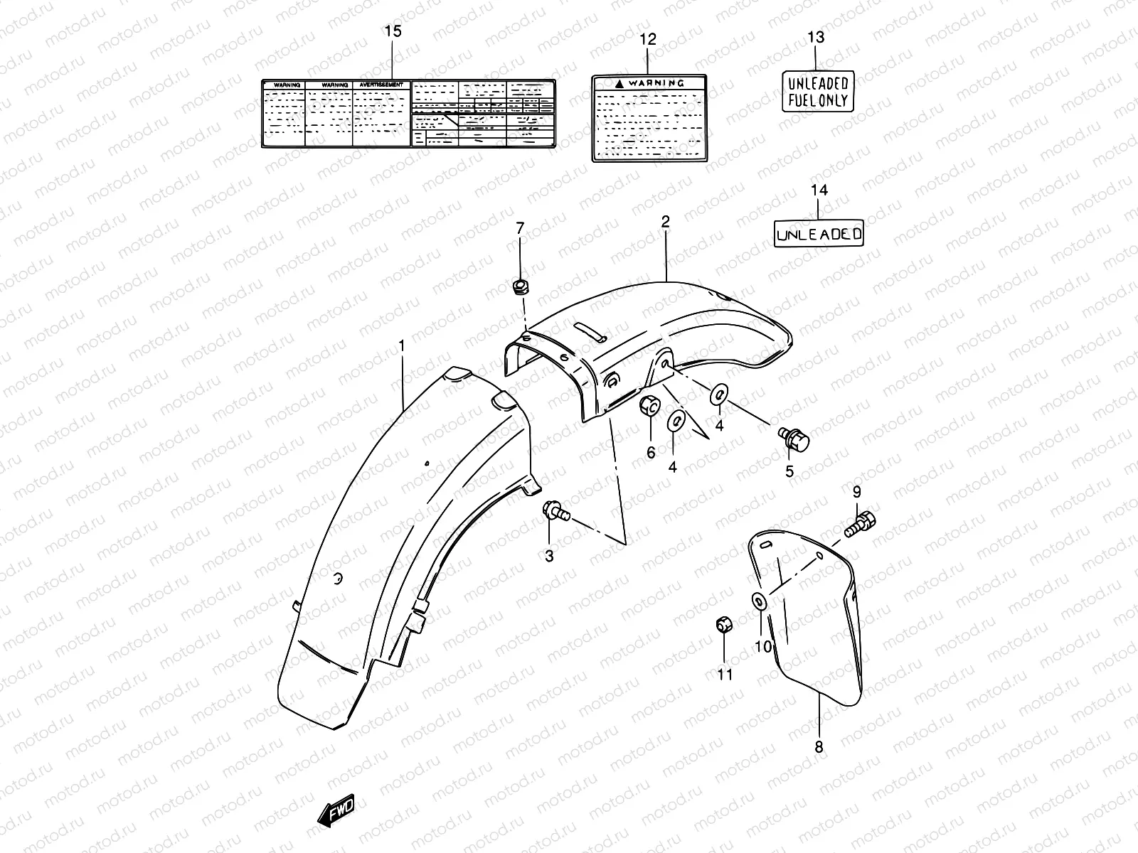 43 - REAR FENDER (MODEL T/W/X)