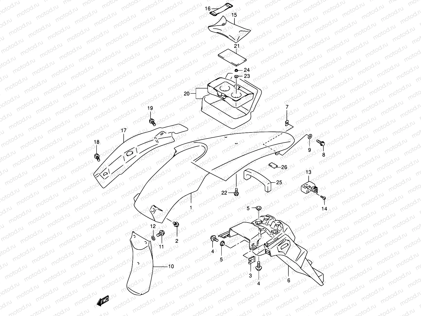 43 - REAR FENDER (MODEL Y/K1)