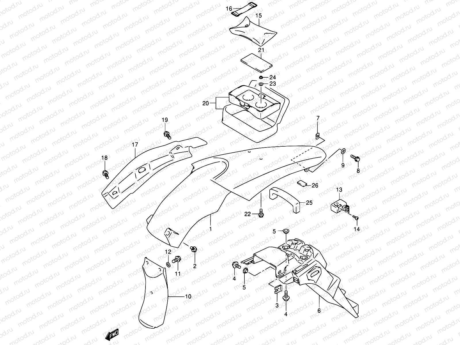 43 - REAR FENDER (MODEL Y/K1)
