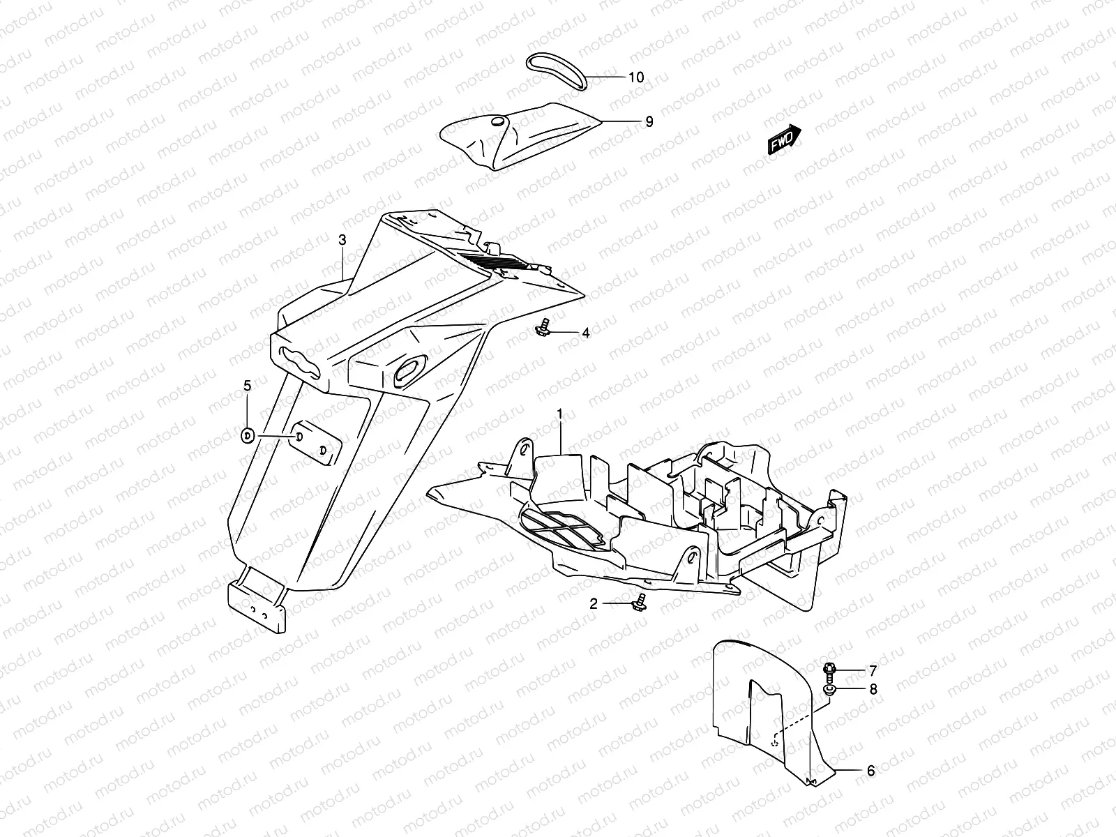 43 - REAR FENDER (SV1000S/S1/S2K3)