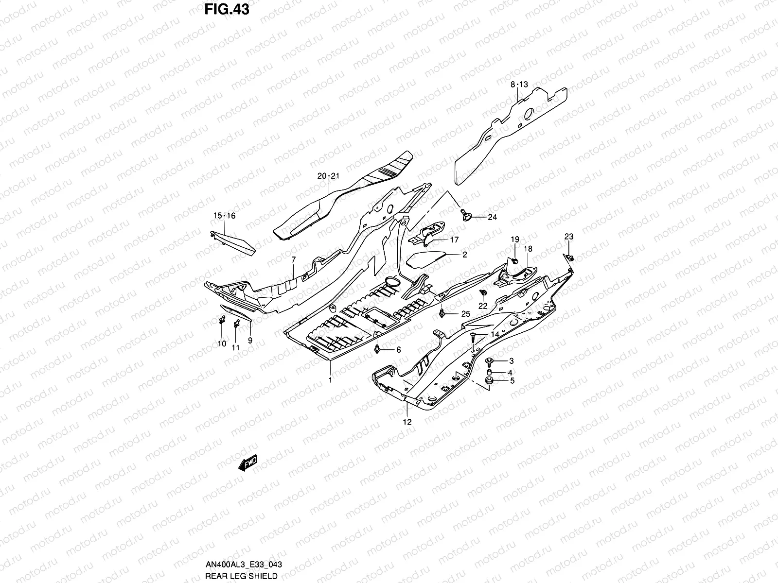 43 - REAR LEG SHIELD