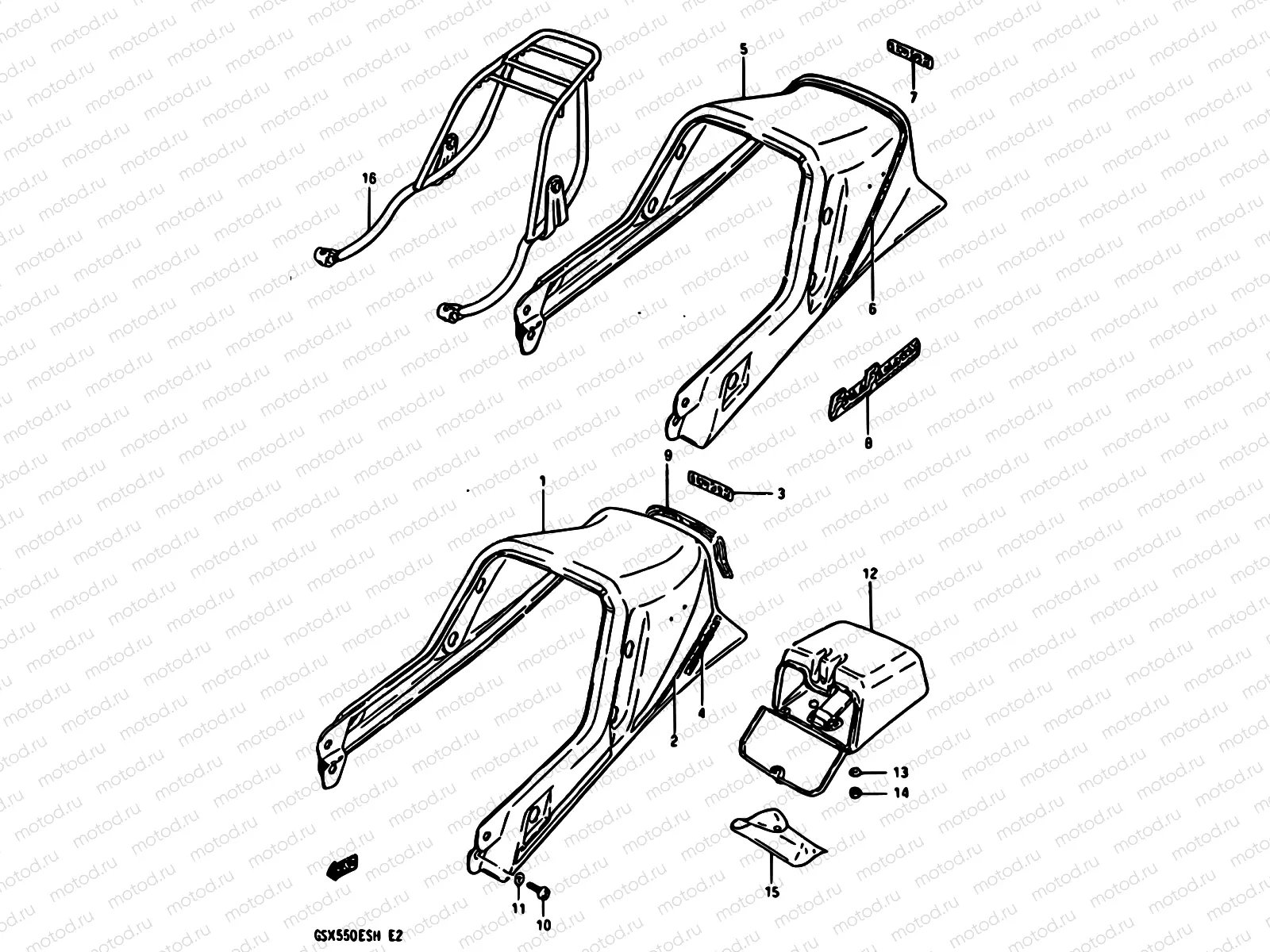 43 - SEAT TAIL COVER (GSX550EFF/EFG)